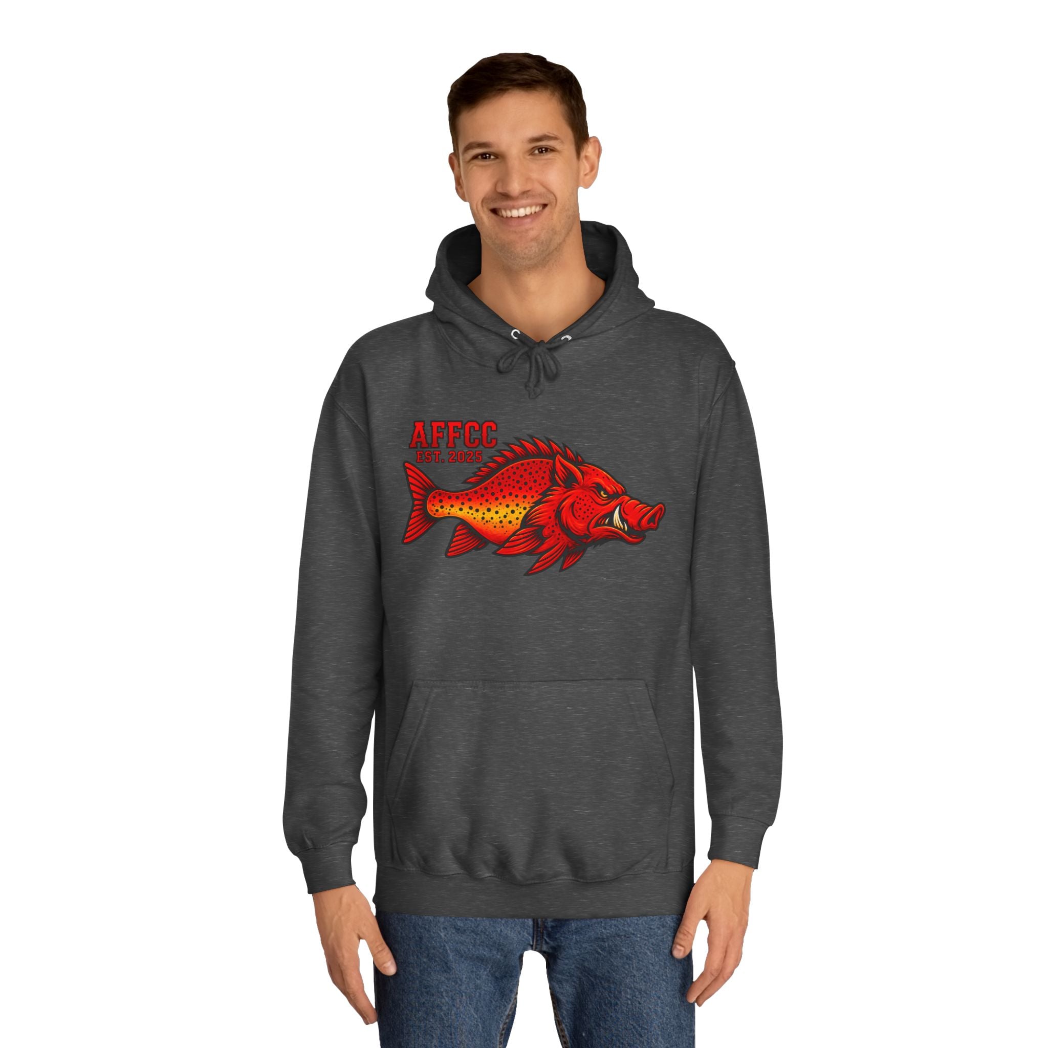 AFFCC Logo Hoodie — Red Hog/Trout "AFFCC Est. 2025"