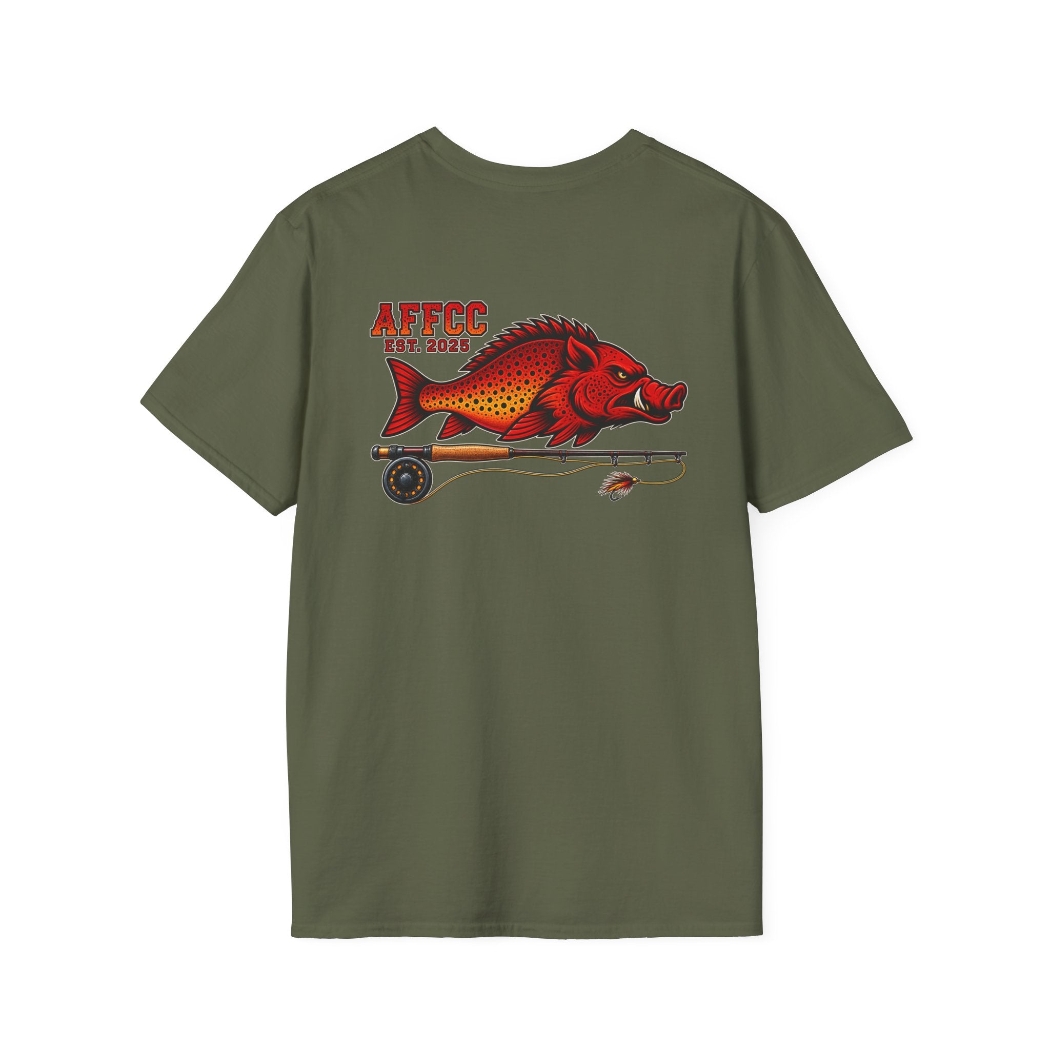 AFFCC Hog/Trout With Fly Rod T-Shirt — Arkansas Fly Fishing Clothing Company Graphic Tee