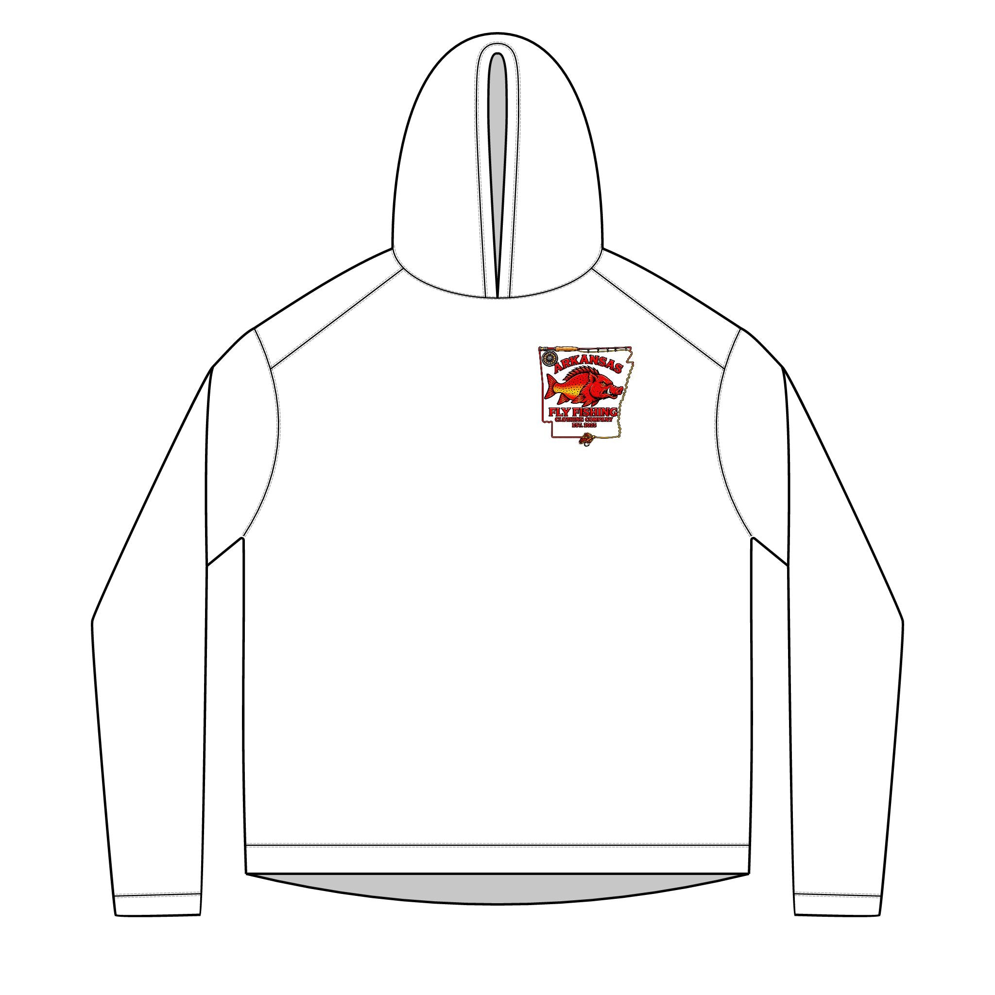 AFFCC State With Fly Rod Outline Unisex Solar Hoodie