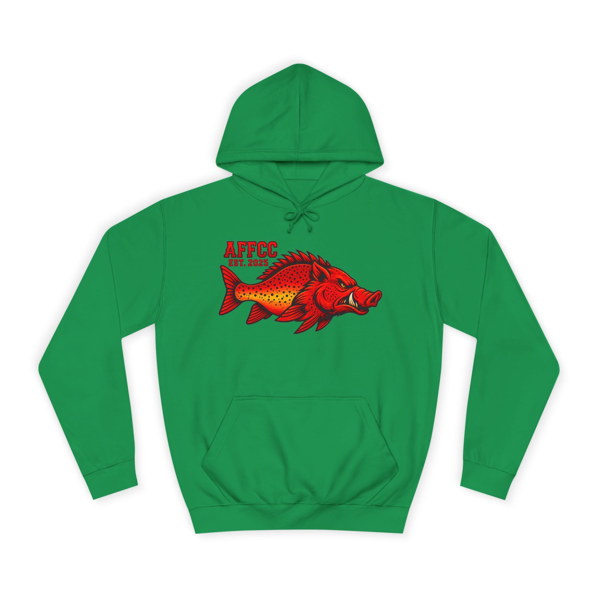 AFFCC Logo Hoodie — Red Hog/Trout "AFFCC Est. 2025"