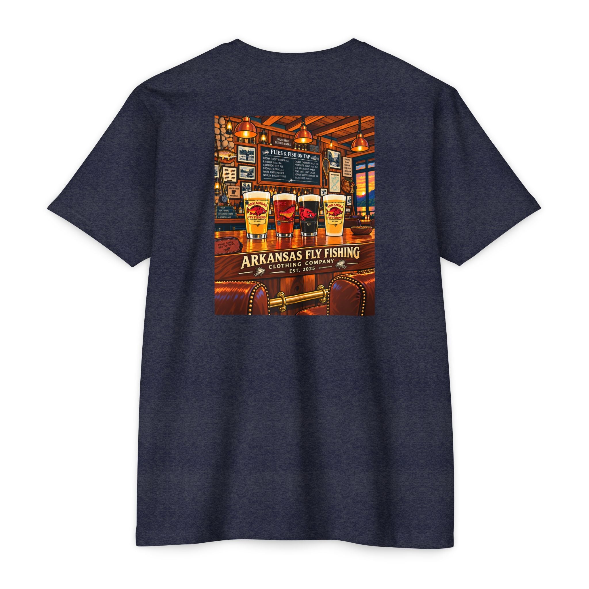 AFFCC Beer Pub Graphic T-Shirt — Arkansas Fly Fishing Clothing Company Logo