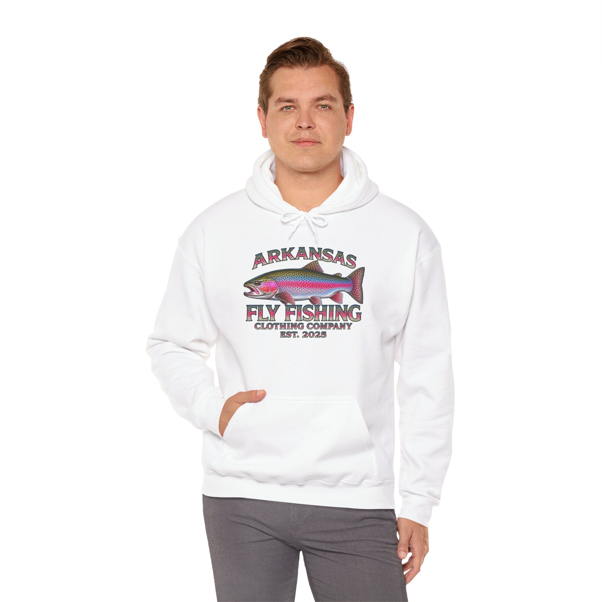 Arkansas Fly Fishing Clothing Company Hoodie – Rainbow Trout Graphic Pullover