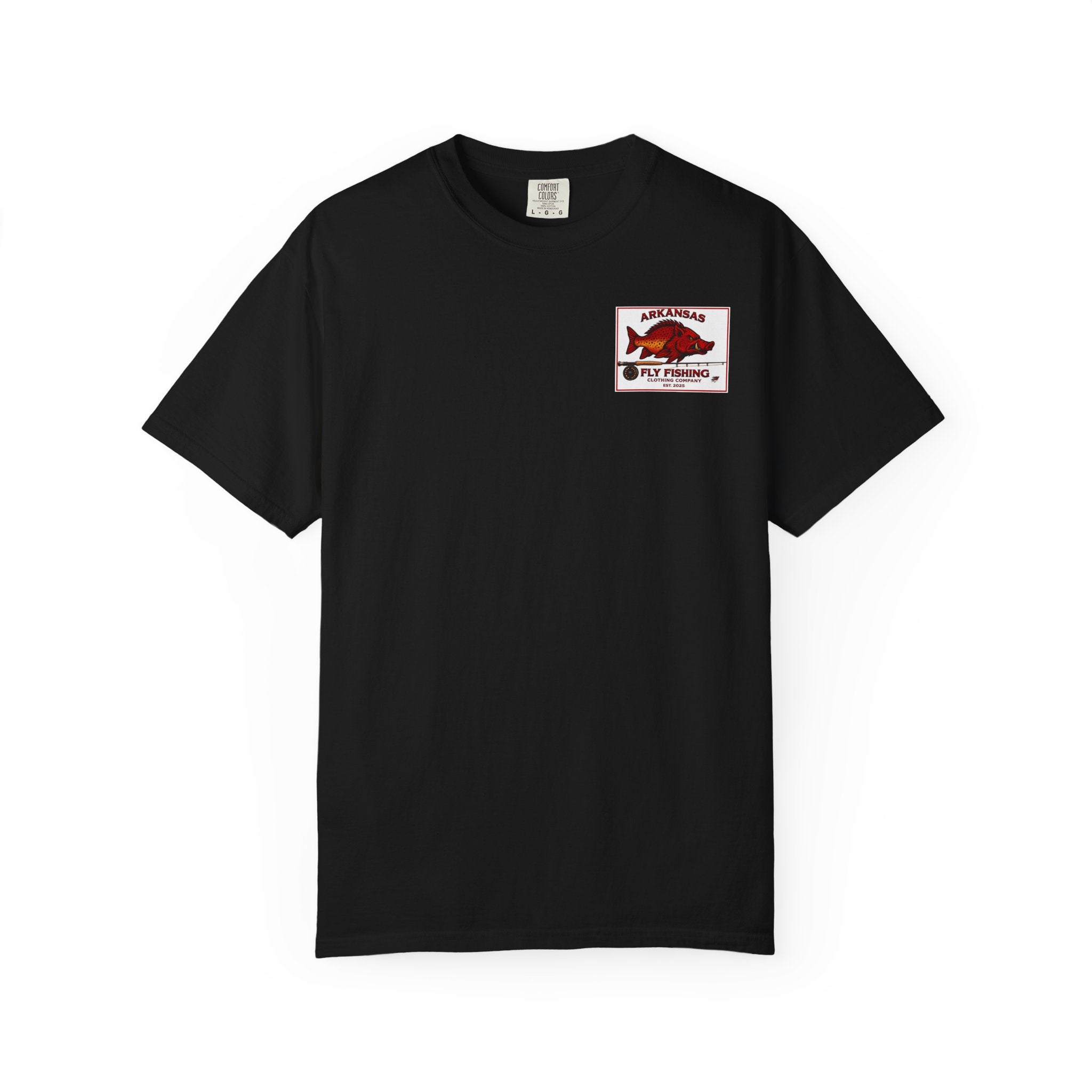 AFFCC Vintage Hog/Trout Hybrid Patch T-Shirt | Small Chest Pocket Graphic/ Large Vintage Back Graphic
