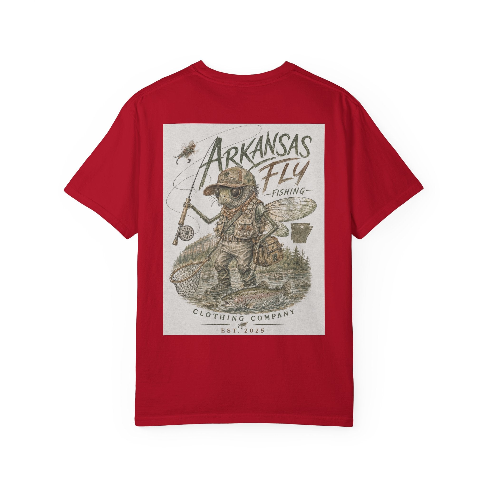 AFFCC Arkansas Fly Fishing Illustration T-Shirt | Vintage Angler Graphic