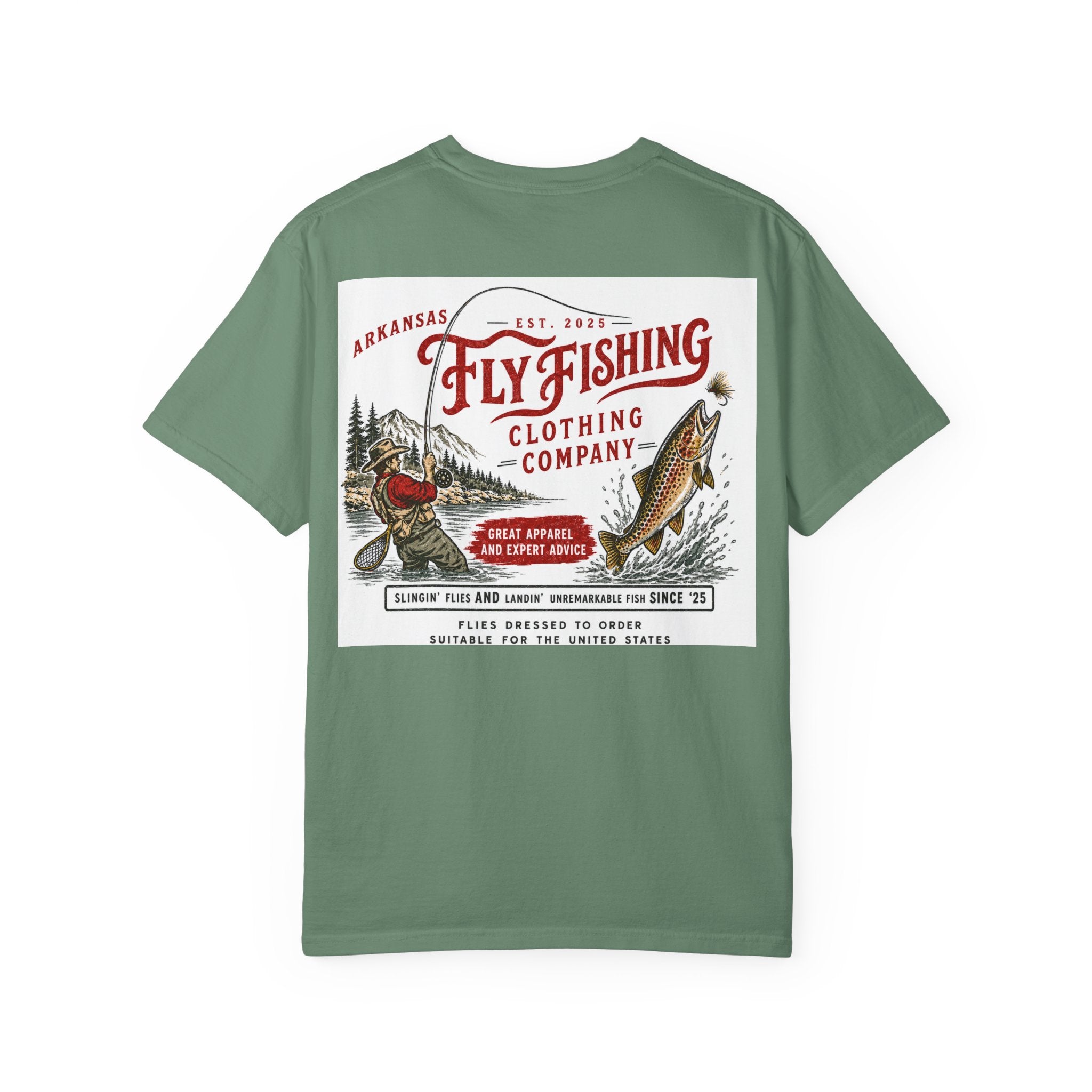 AFFCC Vintage Hog/Trout Hybrid Patch T-Shirt | Small Chest Pocket Graphic/ Large Vintage Back Graphic