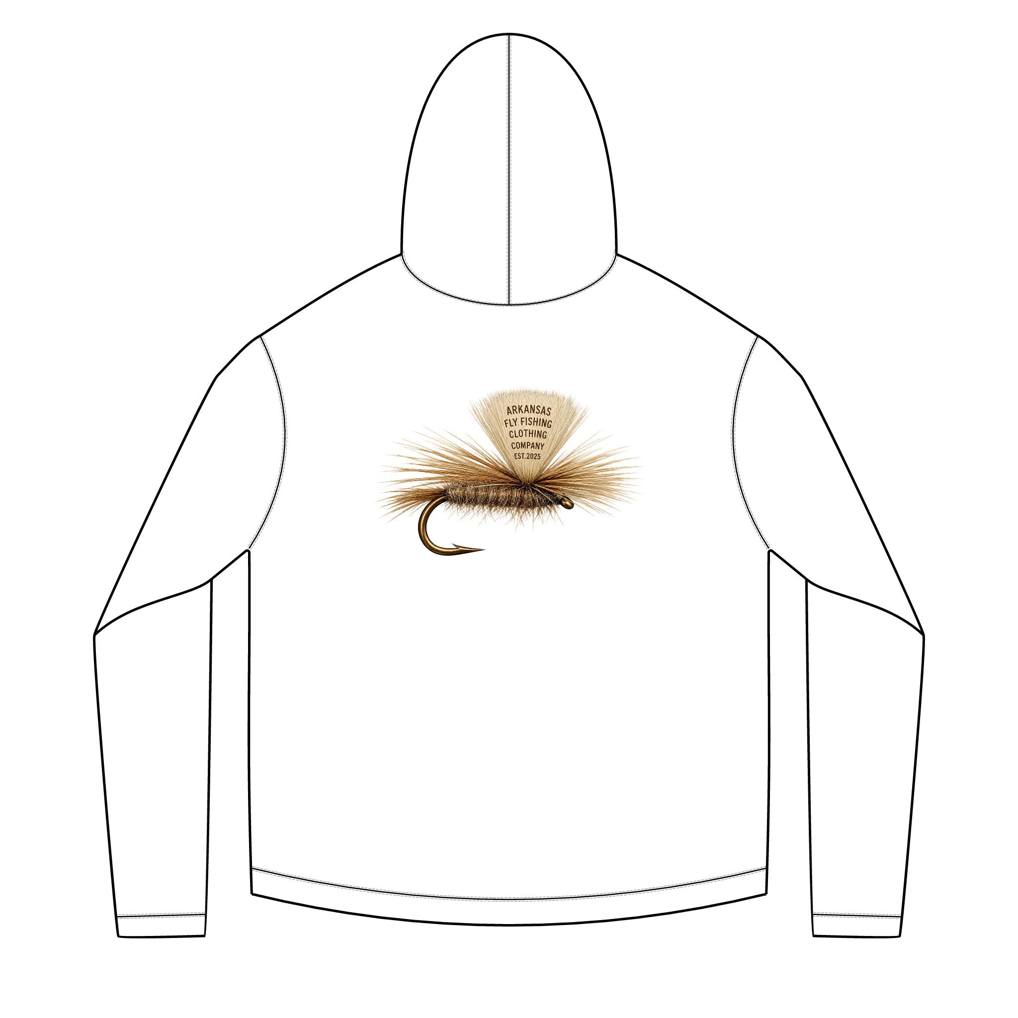 AFFCC Parachute Adams Sun Hoodie — Parachute Adams Dry Fly DTG Graphic Pullover