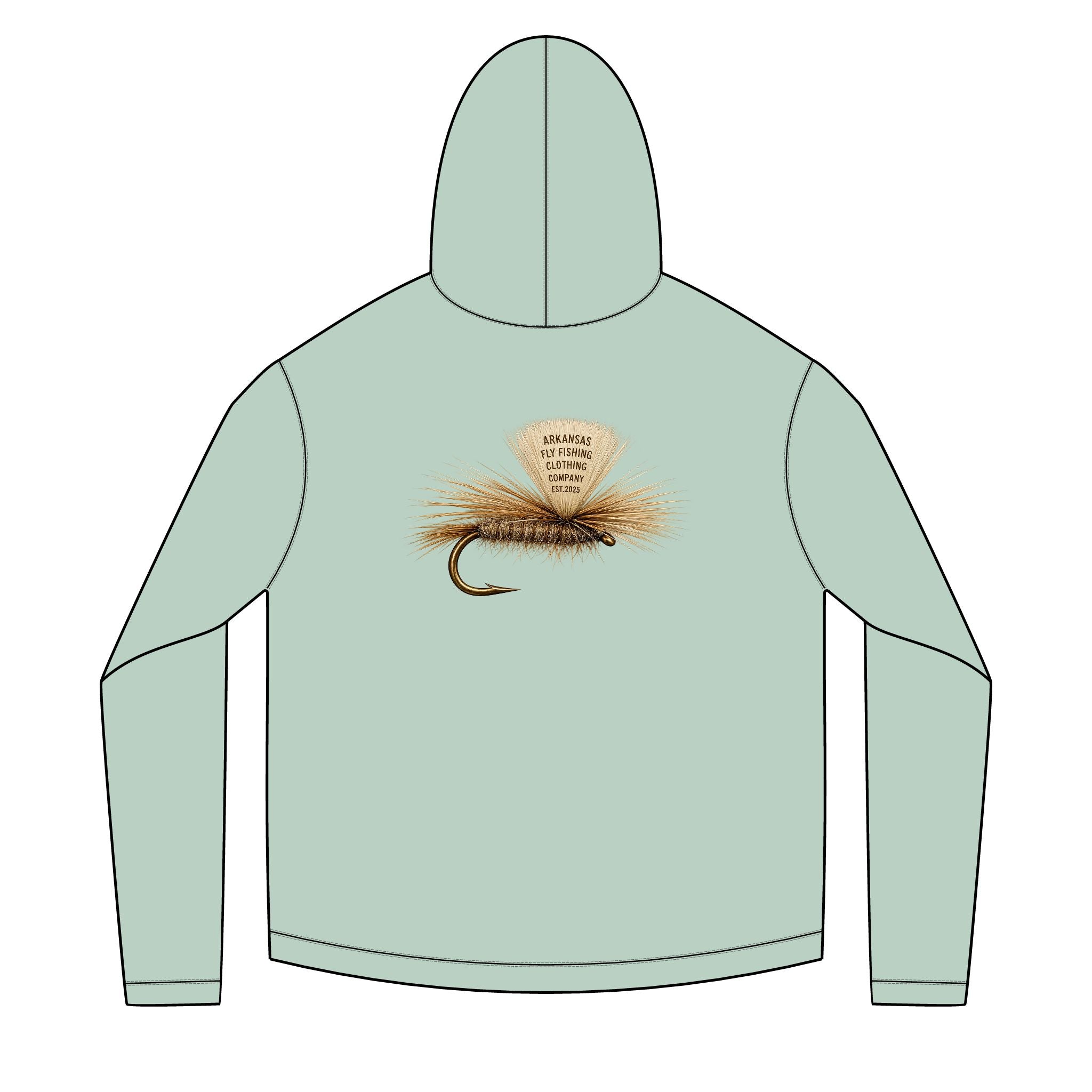 AFFCC Parachute Adams Sun Hoodie — Parachute Adams Dry Fly DTG Graphic Pullover