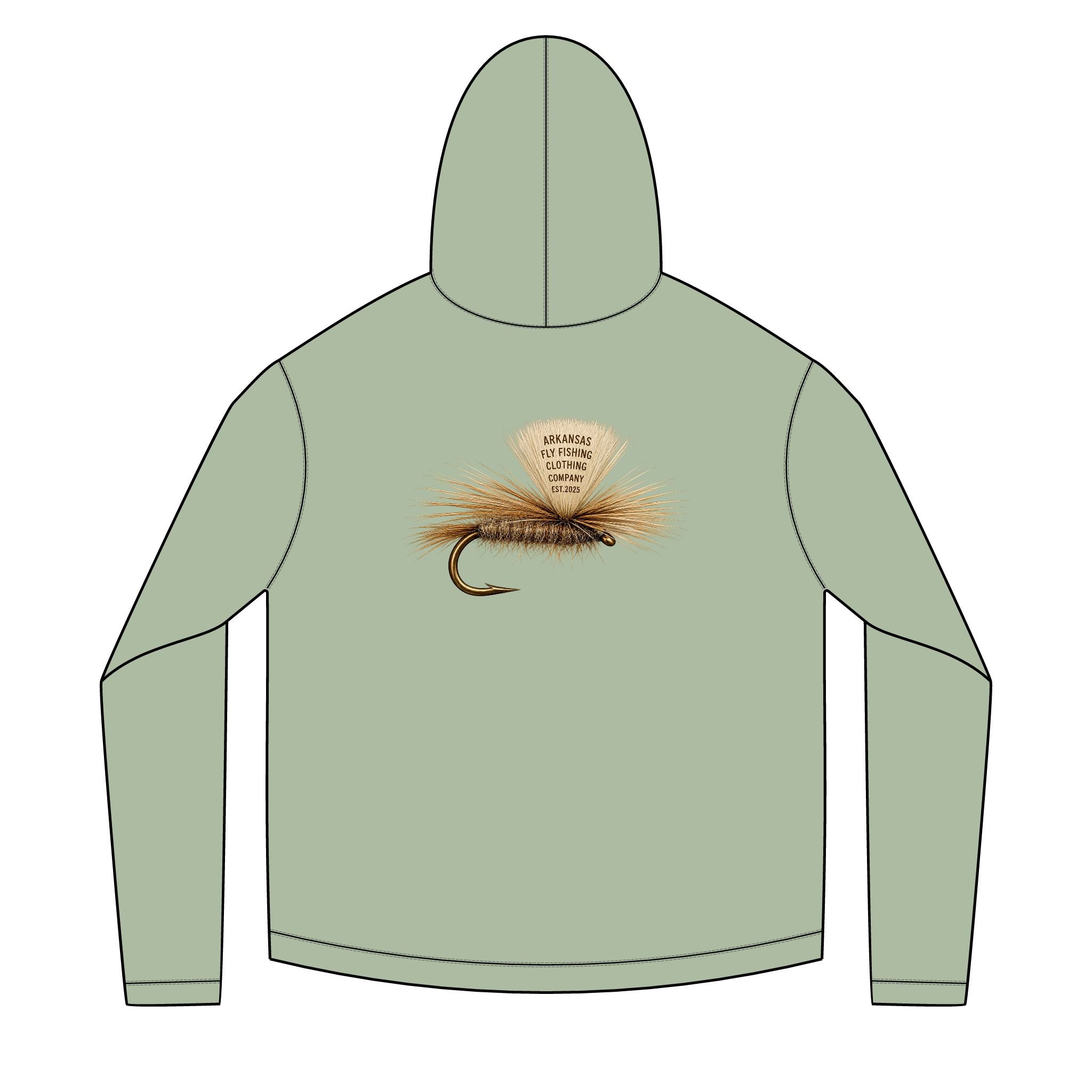 AFFCC Parachute Adams Sun Hoodie — Parachute Adams Dry Fly DTG Graphic Pullover