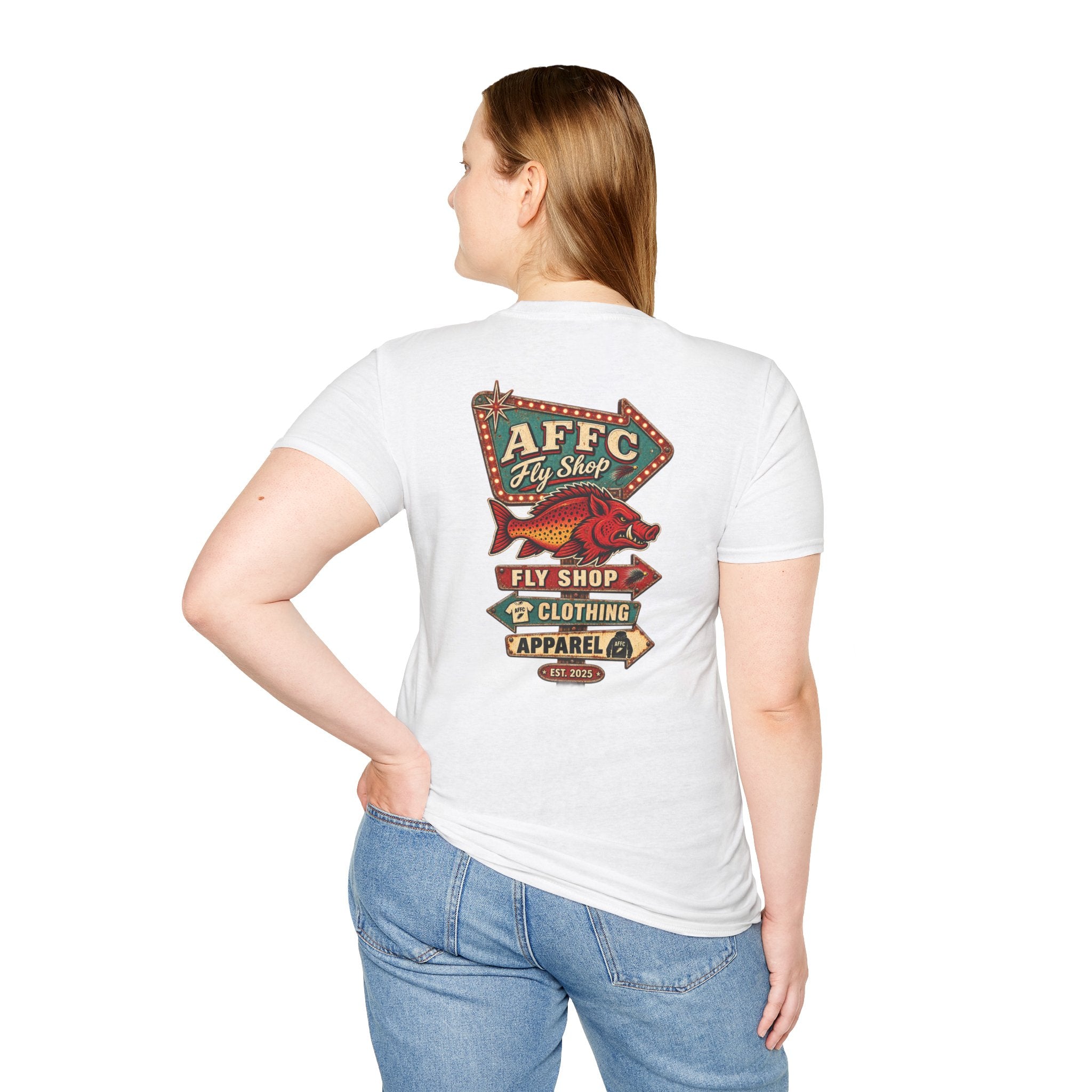 AFFCC Arkansas Fly Fishing Clothing Company Logo T-Shirt | Retro Sign Angler Shirt