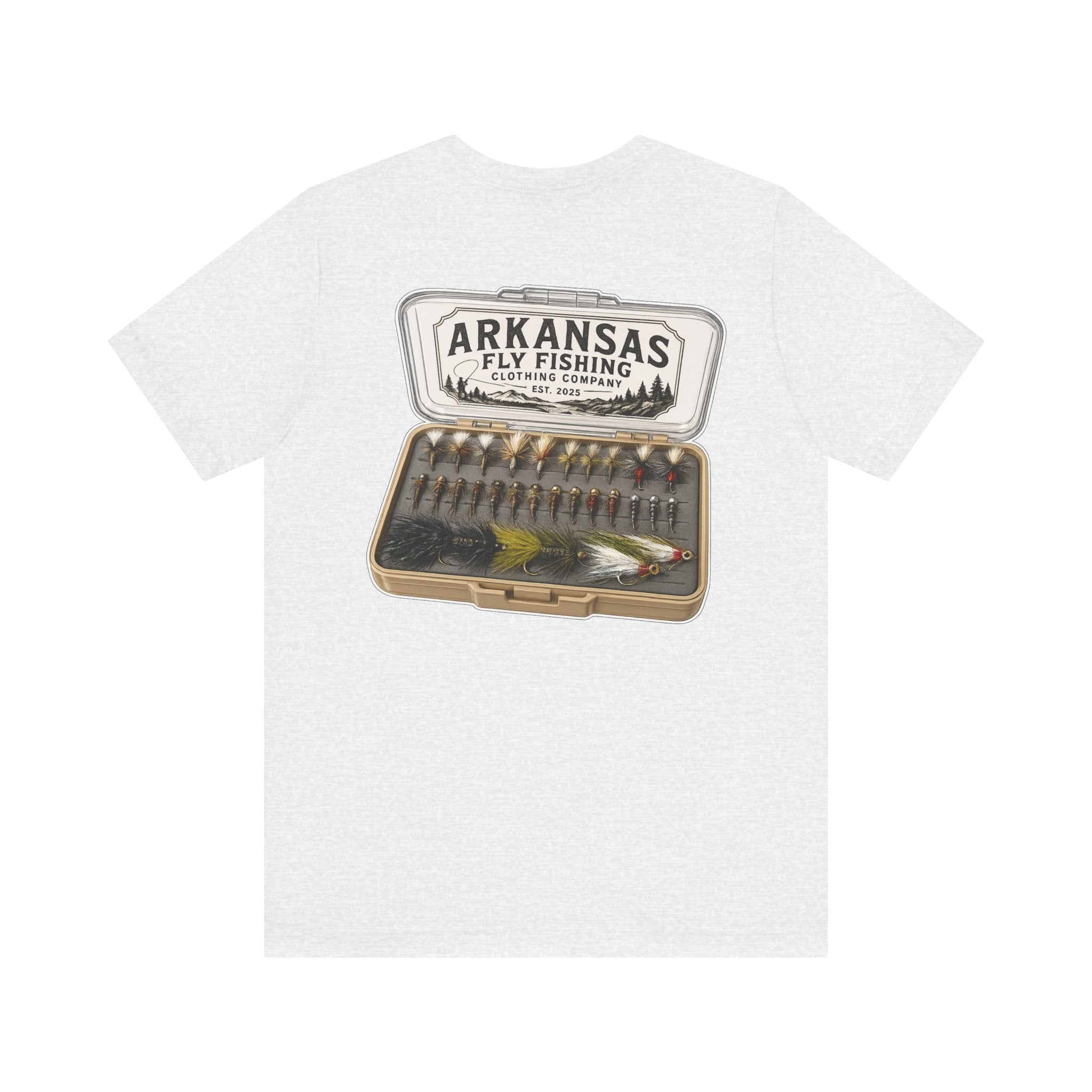 Athletic Fit Runs Small ARKANSAS FLY FISHING CLOTHING COMPANY - FLY BOX Unisex Jersey Short Sleeve Tee