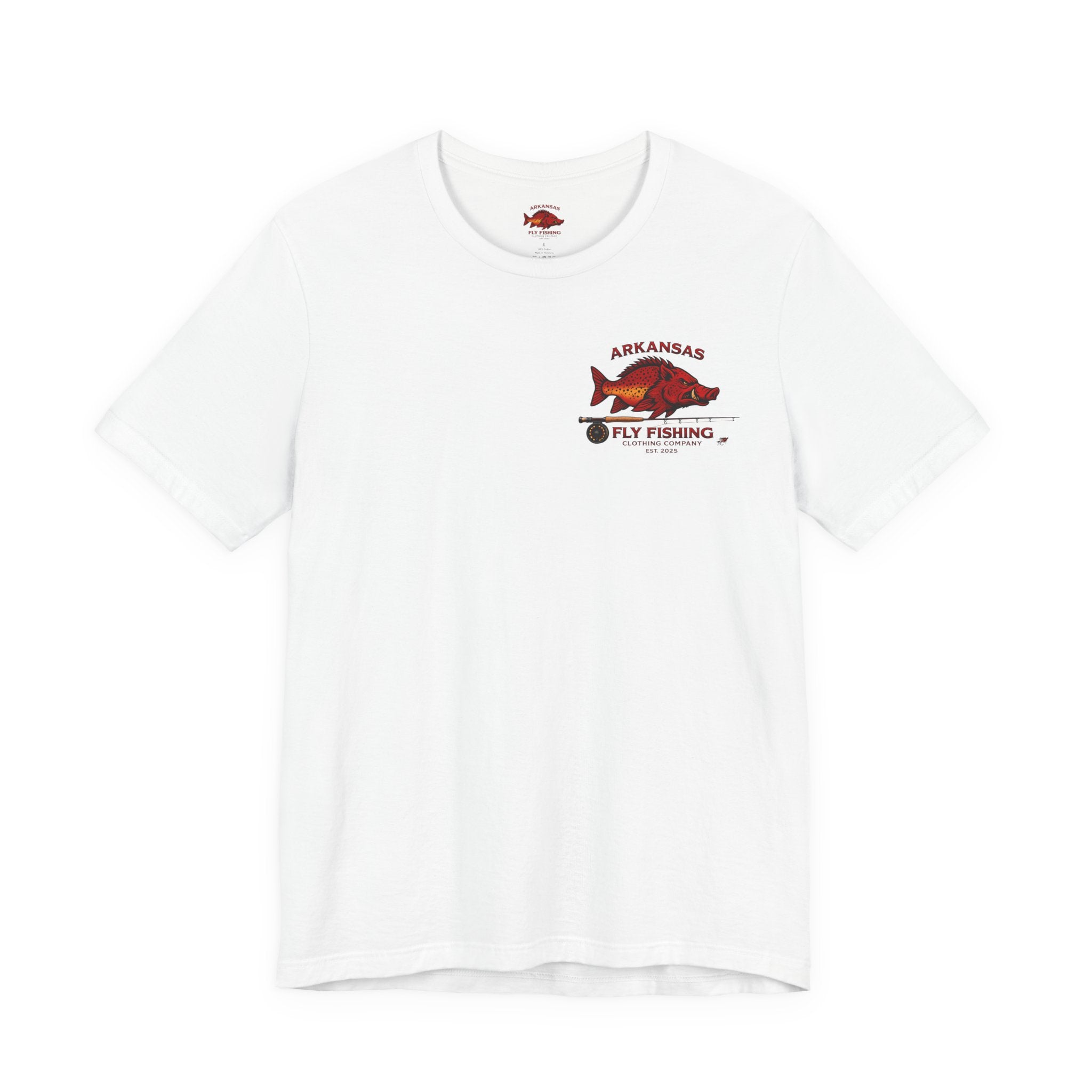 Athletic fit Runs Small AFFCC Arkansas Fly Fishing Tee – Brown Trout Graphic Short Sleeve Shirt