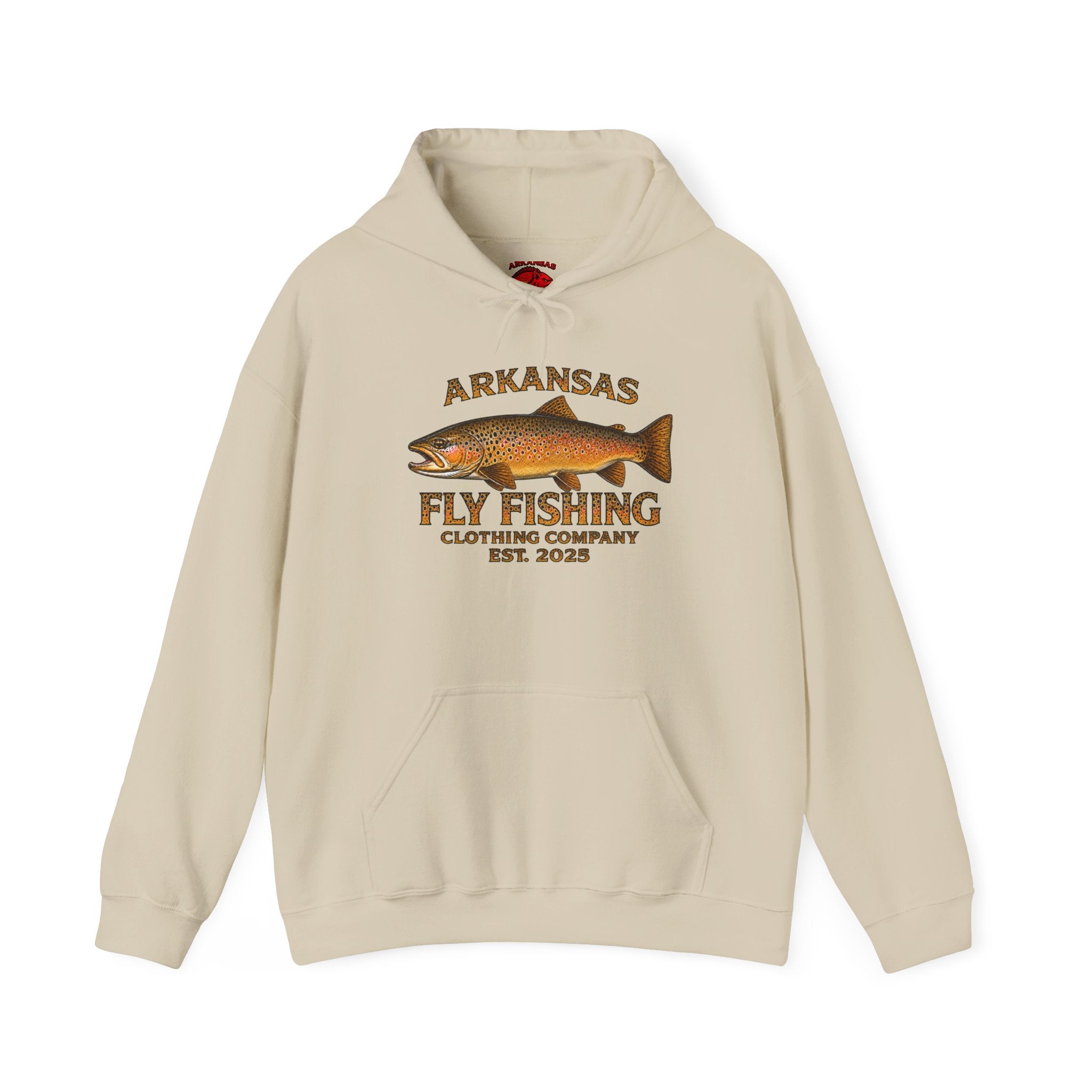 Arkansas Fly Fishing Clothing Company  Hoodie – Brown Trout Design