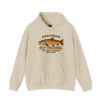 Arkansas Fly Fishing Clothing Company  Hoodie – Brown Trout Design