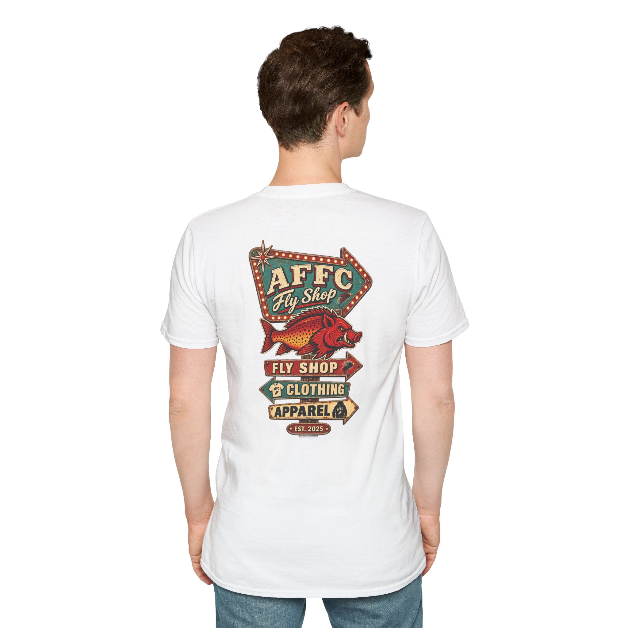 AFFCC Arkansas Fly Fishing Clothing Company Logo T-Shirt | Retro Sign Angler Shirt
