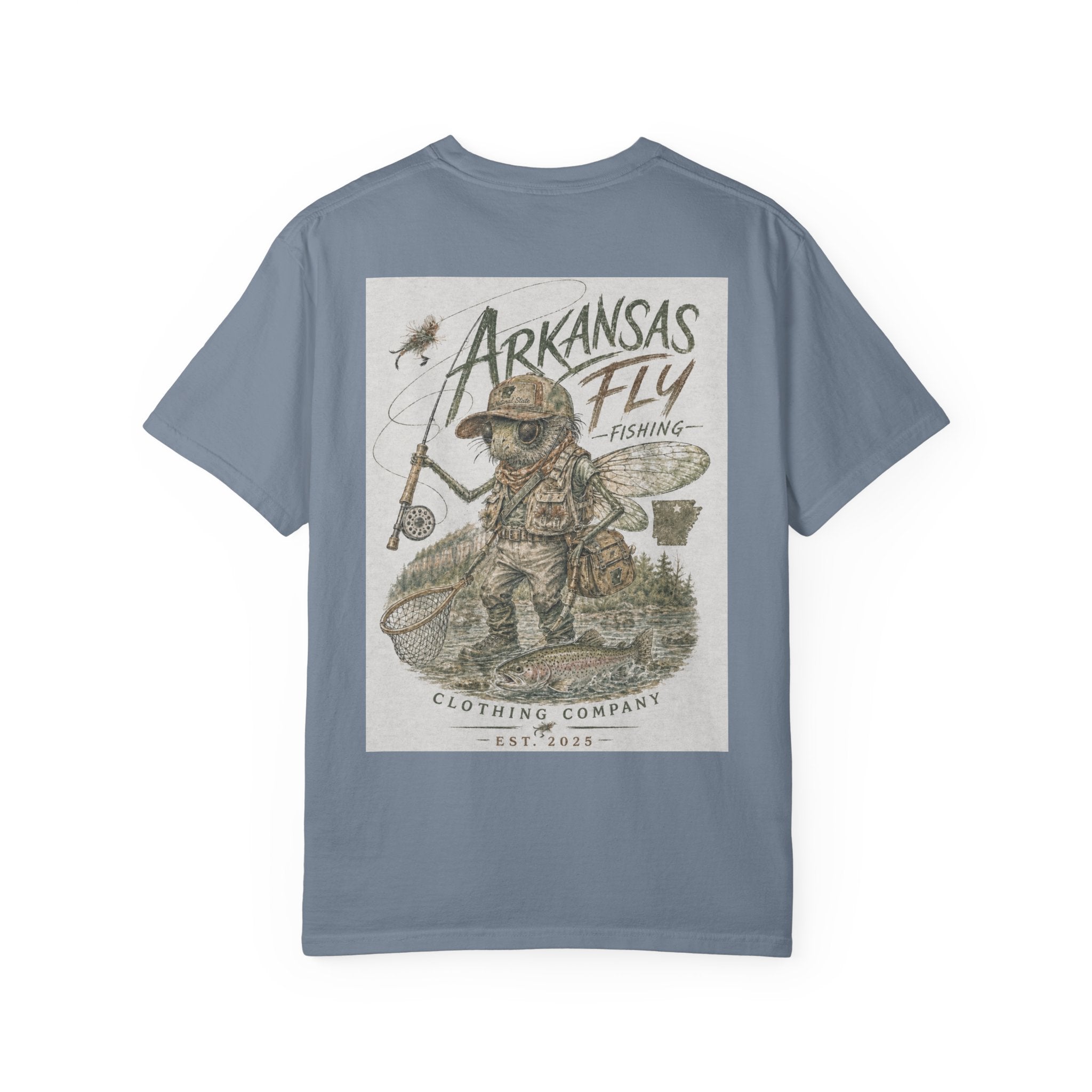 AFFCC Arkansas Fly Fishing Illustration T-Shirt | Vintage Angler Graphic