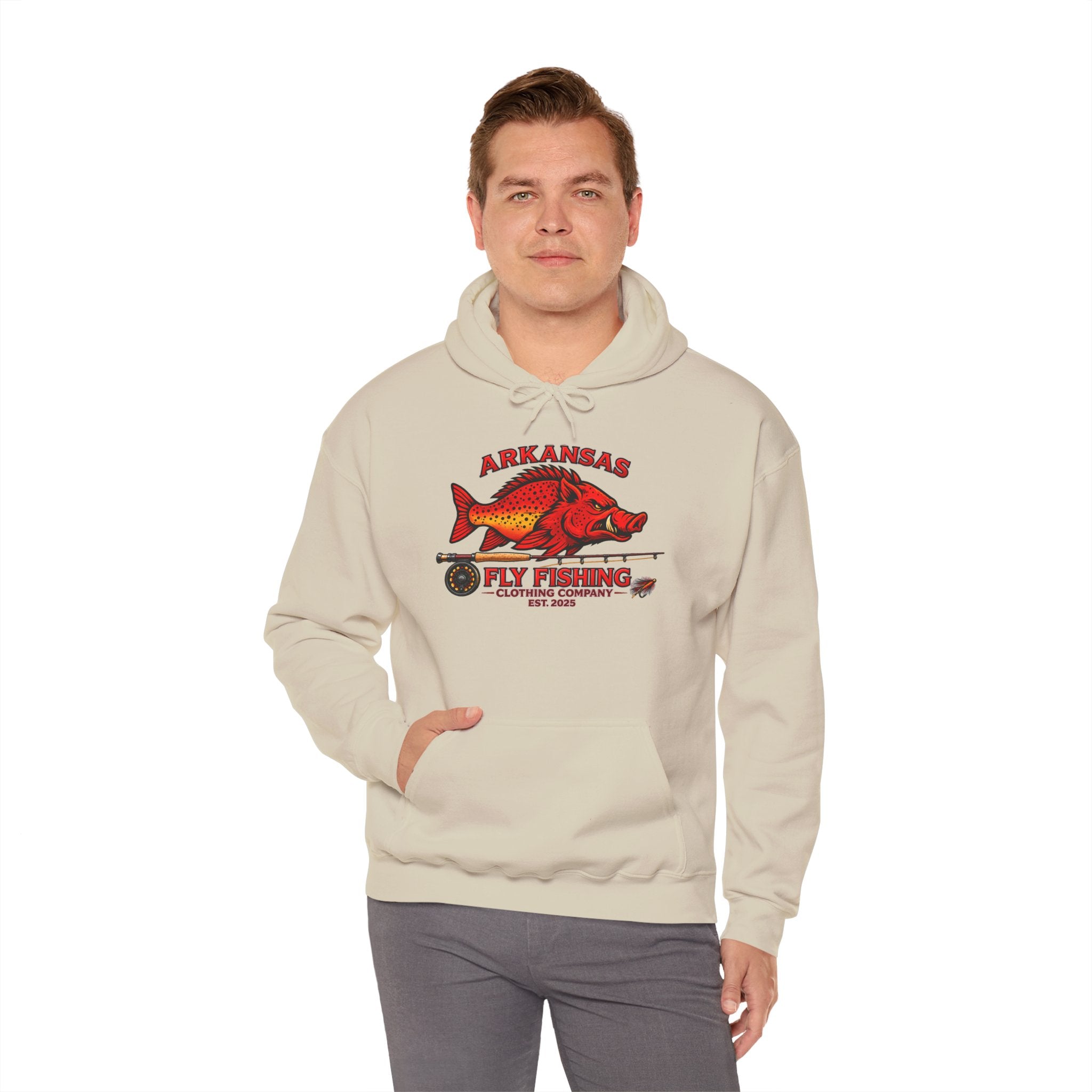 AFFCC Hoodie — Arkansas Fly Fishing Clothing Company Vintage Hog/Trout Graphic Hooded Sweatshirt