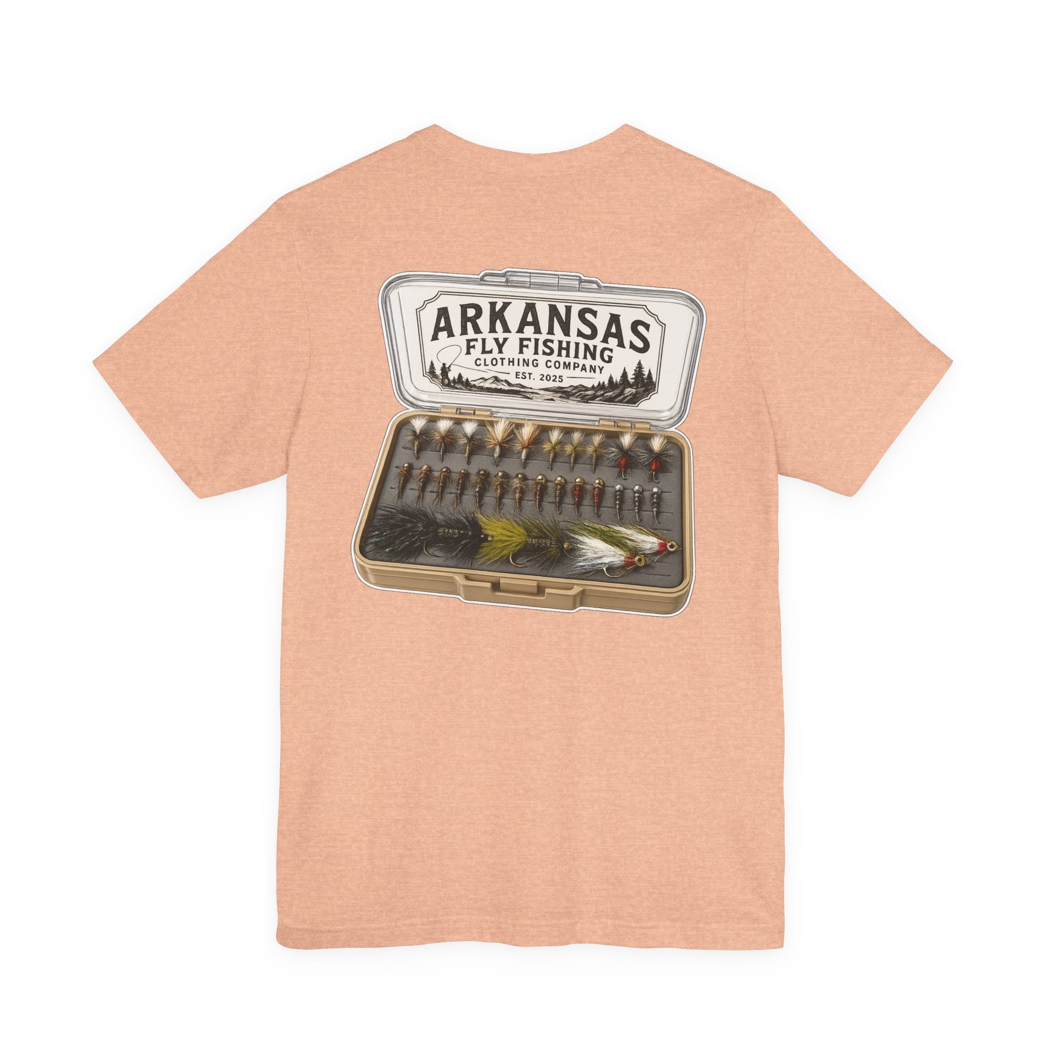 Athletic Fit Runs Small ARKANSAS FLY FISHING CLOTHING COMPANY - FLY BOX Unisex Jersey Short Sleeve Tee
