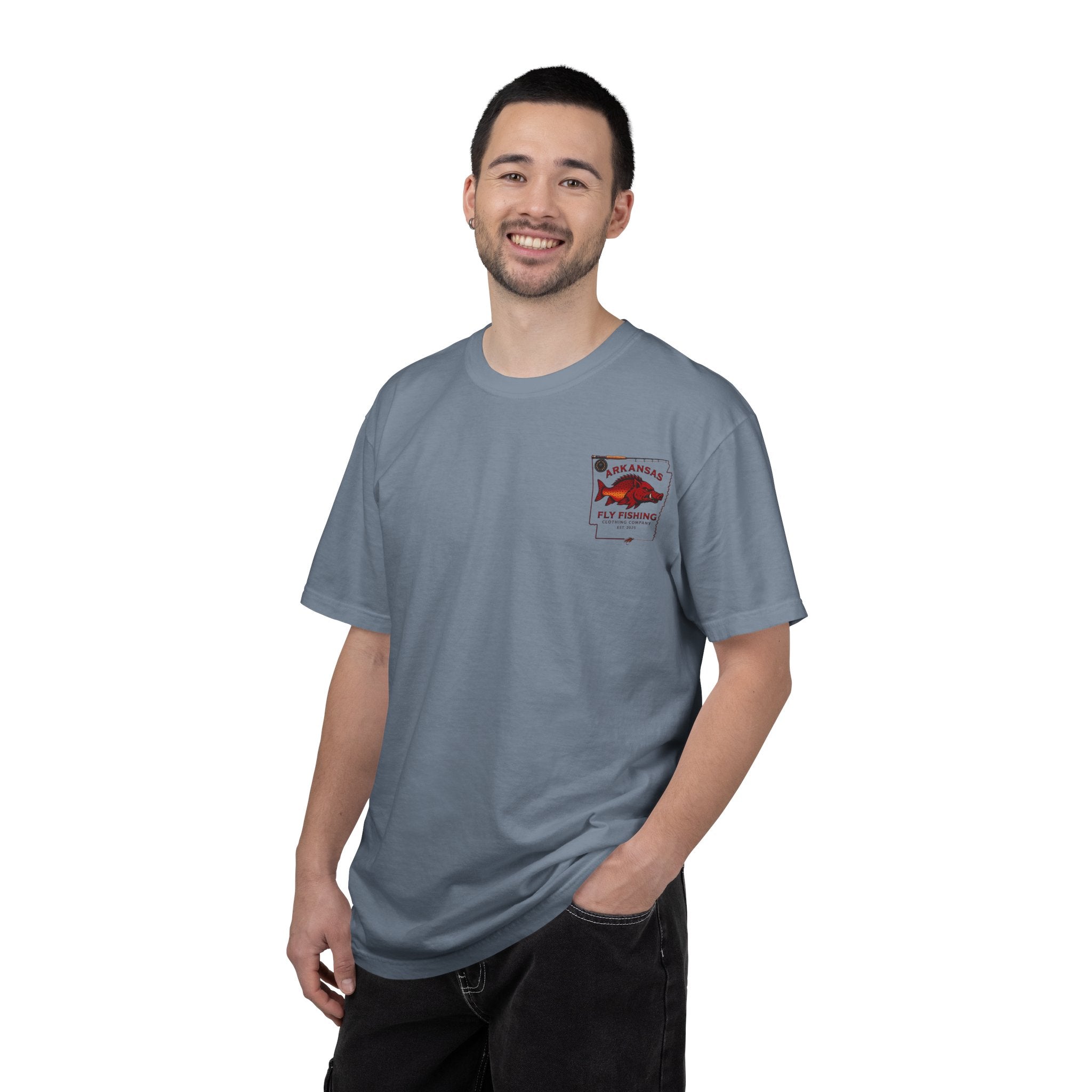 Fly Fishing T‑Shirt — Arkansas Boar Angler Graphic Tee
