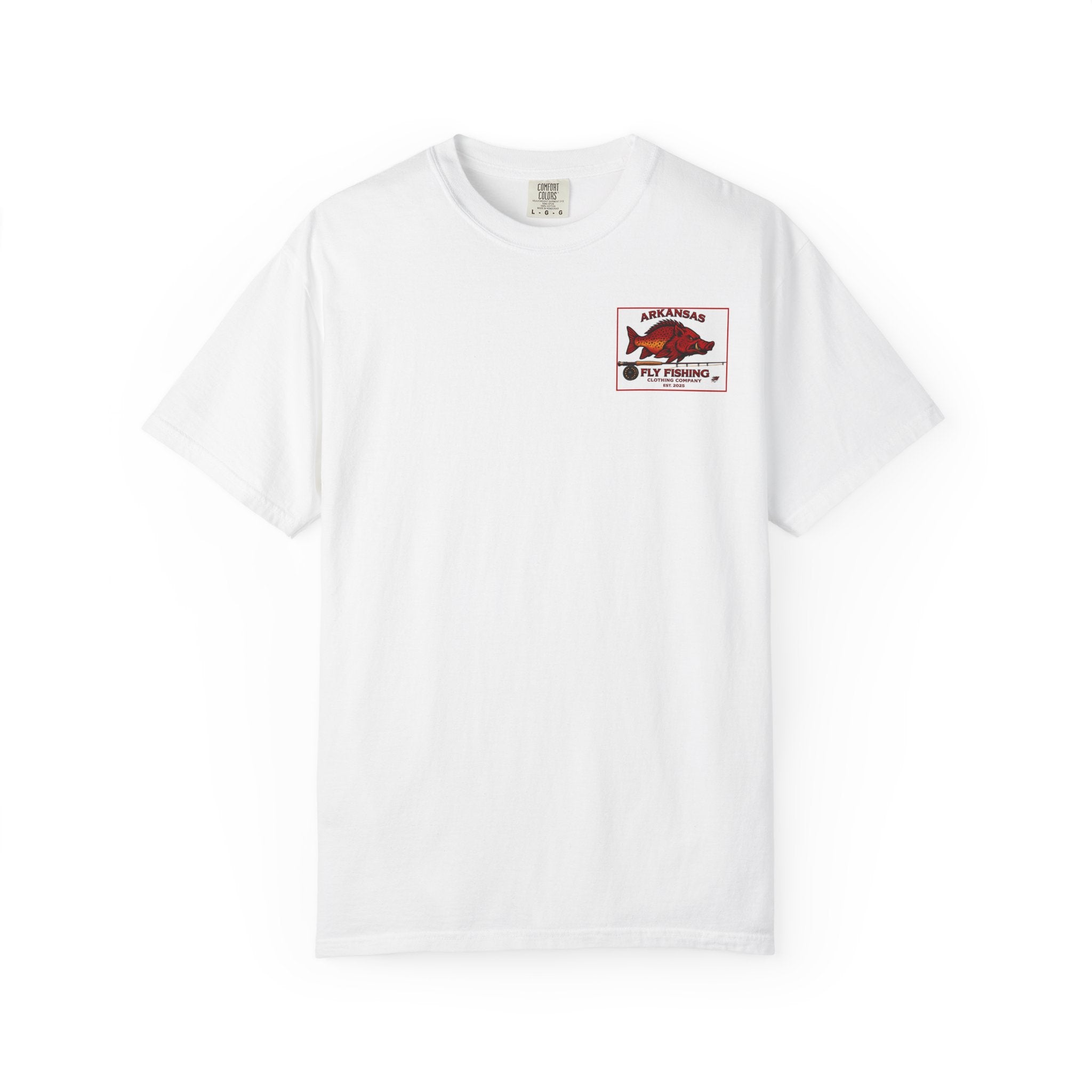 AFFCC Vintage Hog/Trout Hybrid Patch T-Shirt | Small Chest Pocket Graphic/ Large Vintage Back Graphic
