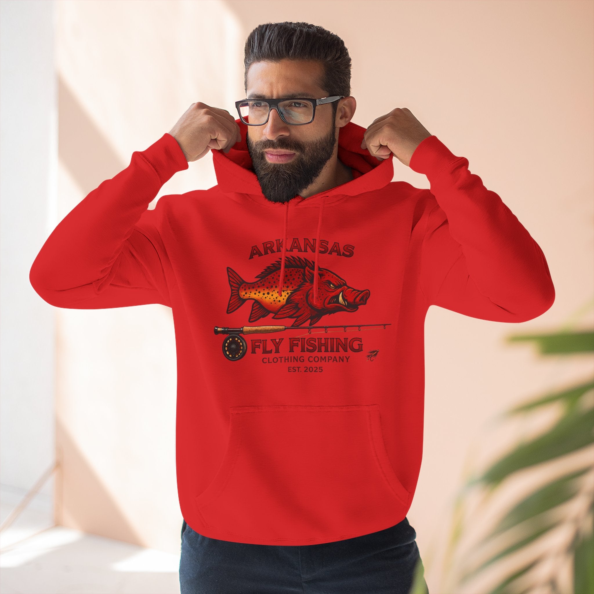 Arkansas Fly Fishing Clothing Company Hoodie — Vintage Trout Graphic Pullover