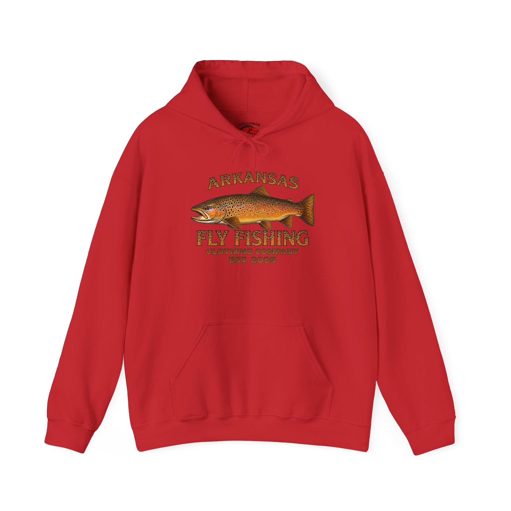 Arkansas Fly Fishing Clothing Company  Hoodie – Brown Trout Design