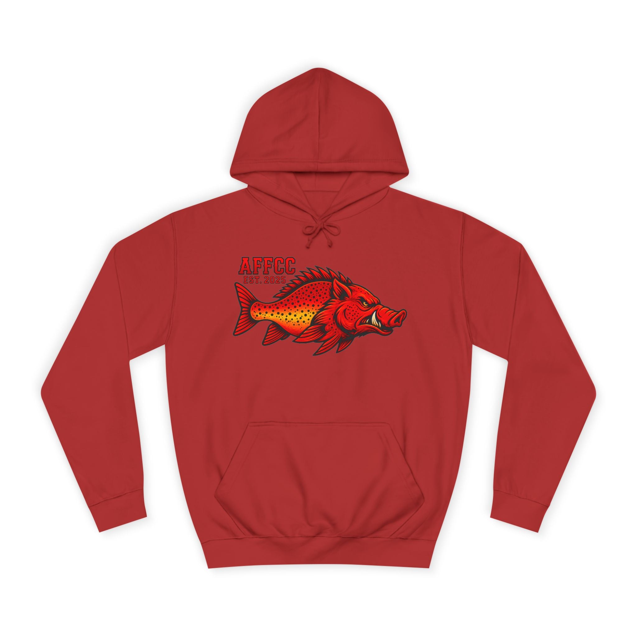 AFFCC Logo Hoodie — Red Hog/Trout "AFFCC Est. 2025"