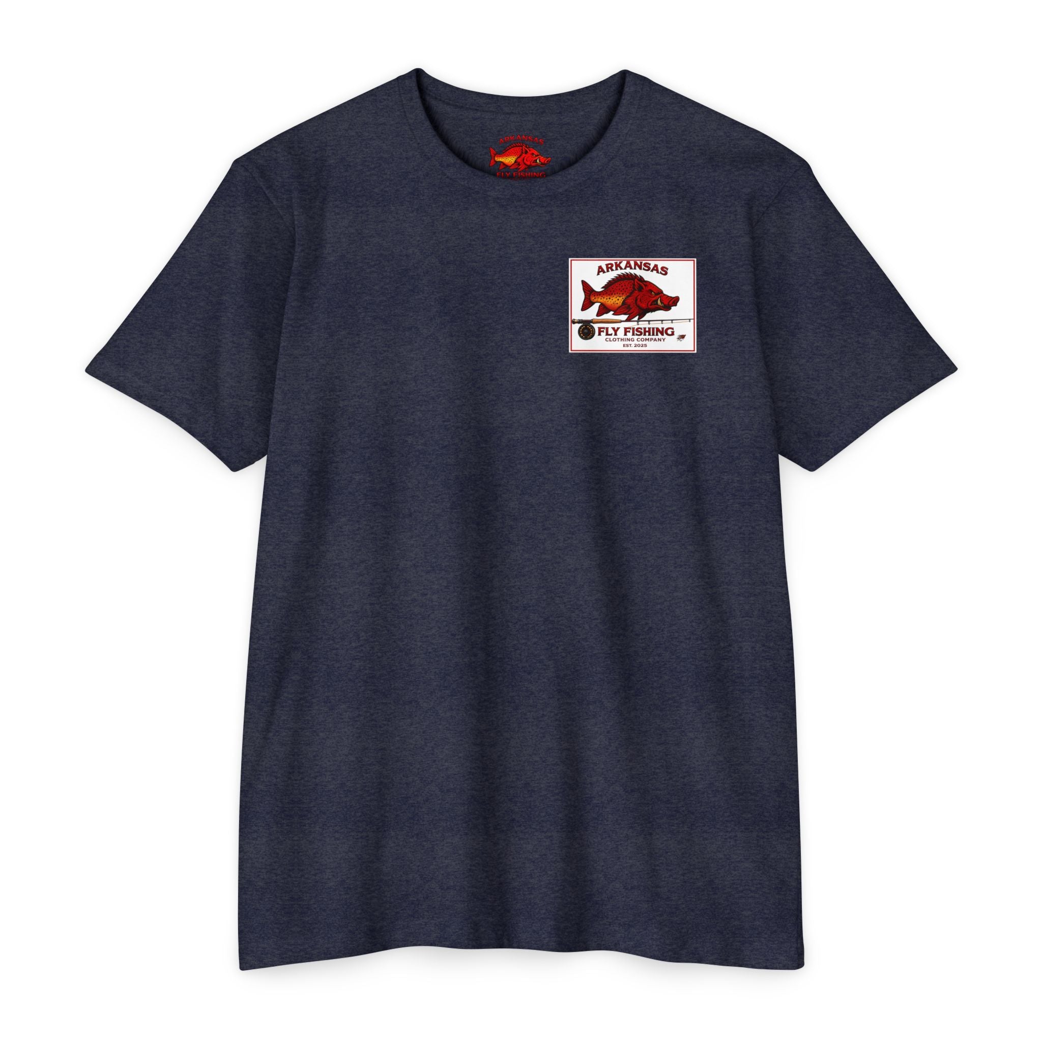 AFFCC Beer Menu Graphic T-Shirt — AFCCC 'Flies & Fish on Tap' Pocket & Back Print