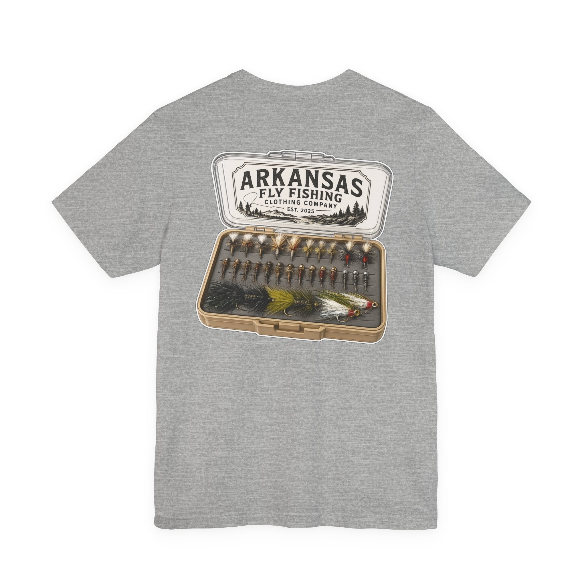 Athletic Fit Runs Small ARKANSAS FLY FISHING CLOTHING COMPANY - FLY BOX Unisex Jersey Short Sleeve Tee