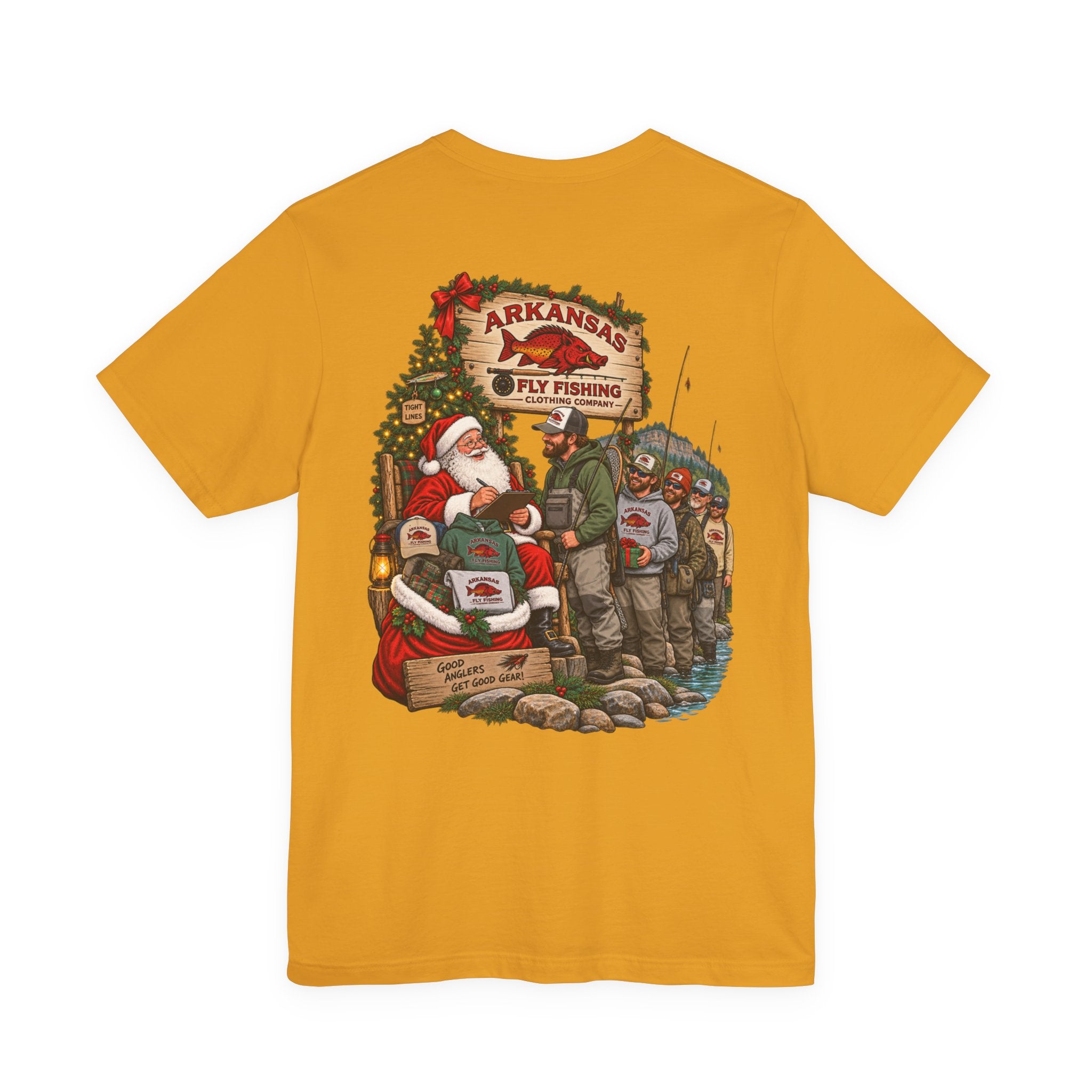 Athletic fit Runs Small AFFCC EST. 2025 Arkansas Fly Fishing Santa Christmas Tee