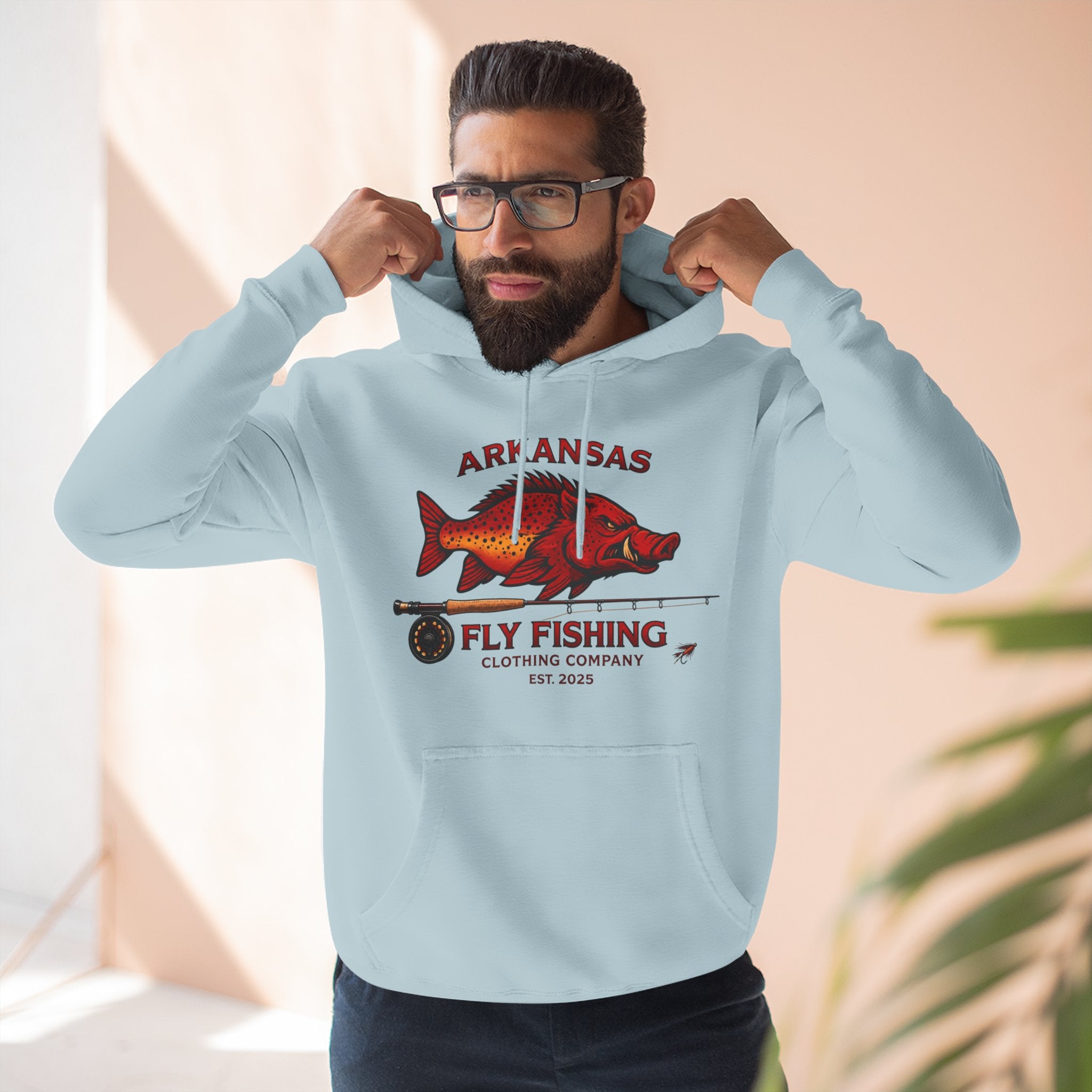 Arkansas Fly Fishing Clothing Company Hoodie — Vintage Trout Graphic Pullover