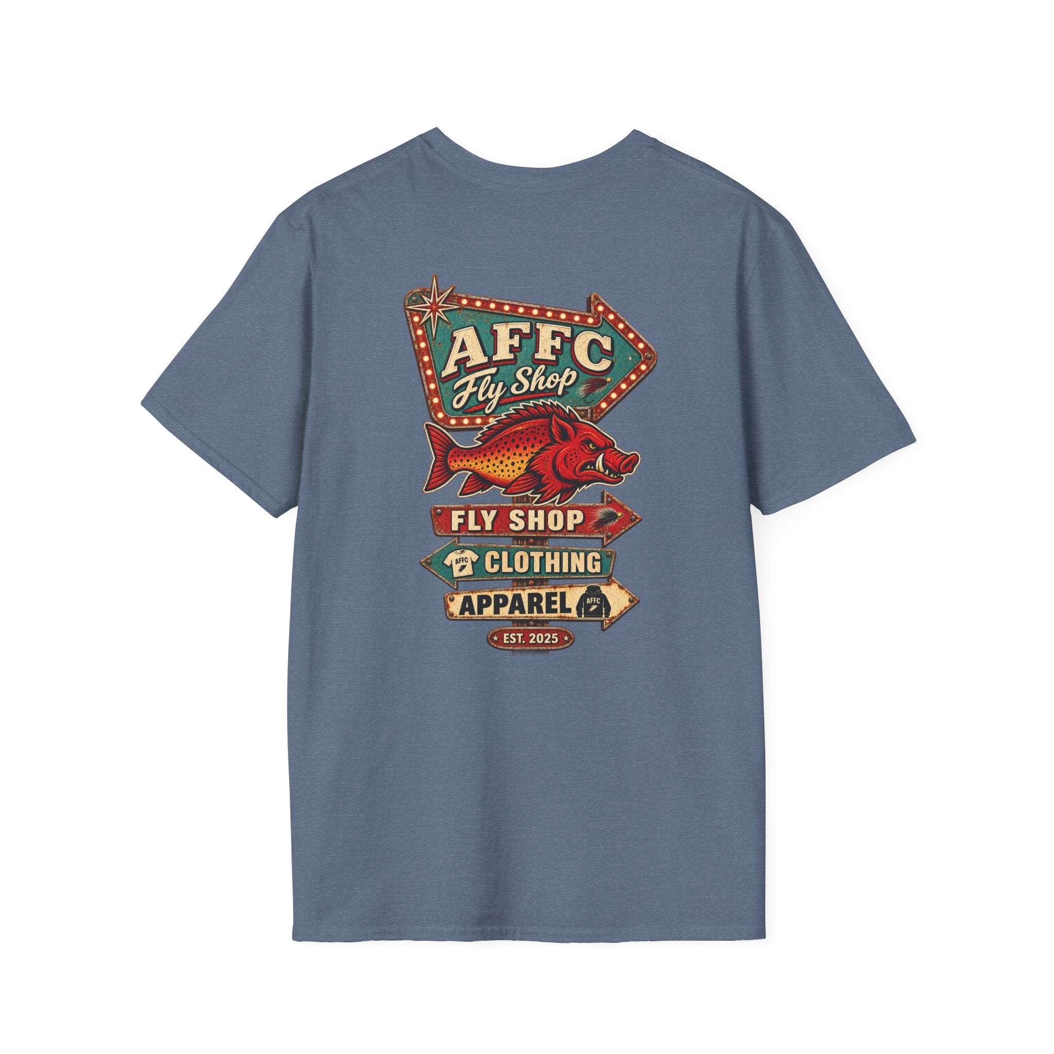 AFFCC Arkansas Fly Fishing Clothing Company Logo T-Shirt | Retro Sign Angler Shirt