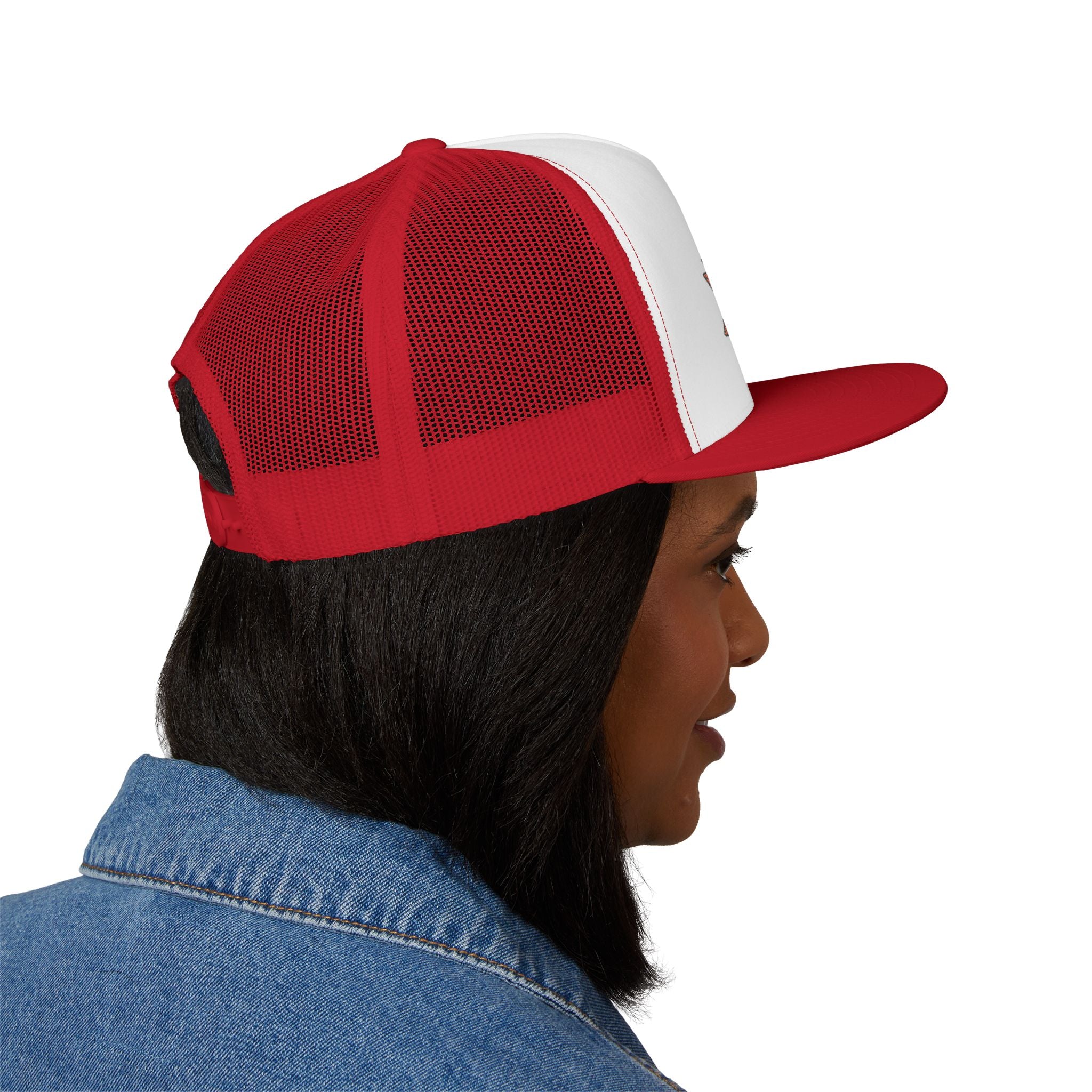 AFFCC Embroidered Hog/Trout Flat Bill Trucker Cap – Hot/Trout Logo Graphic Hat