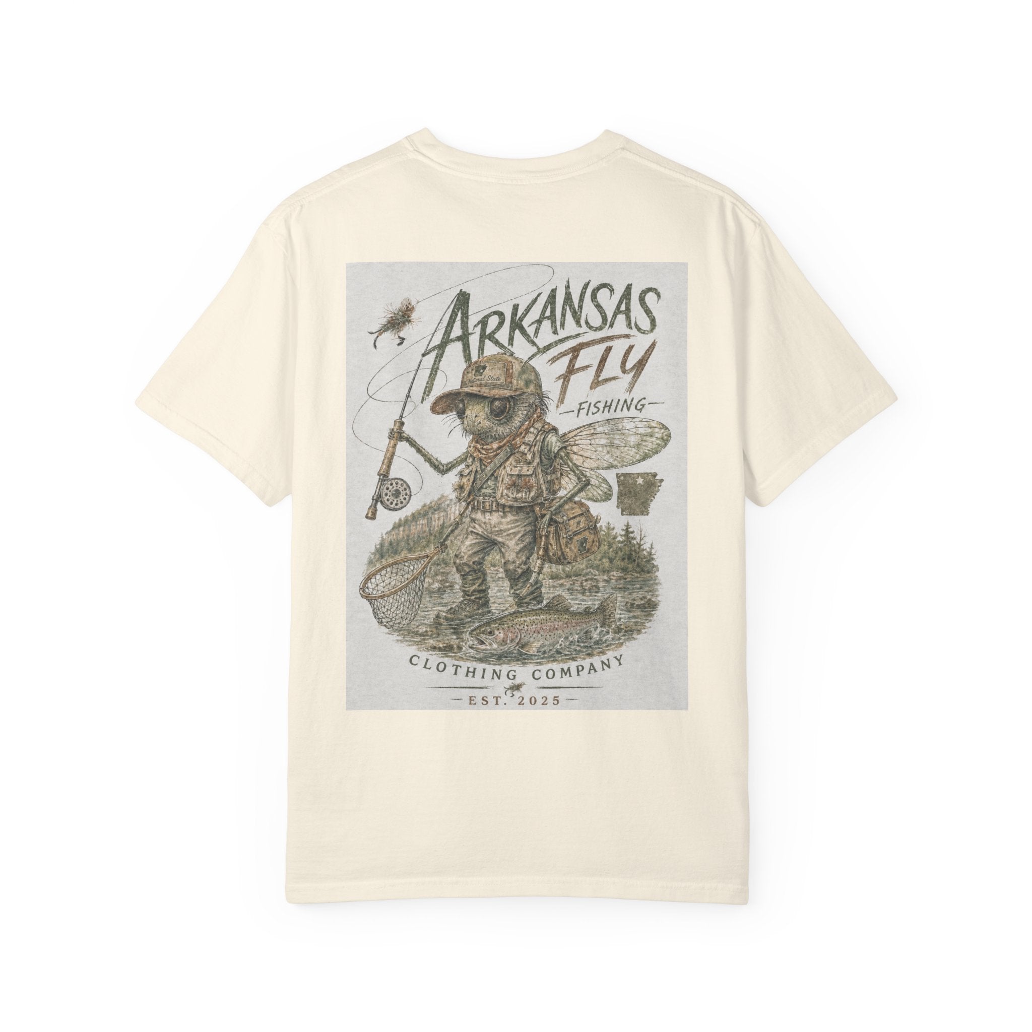 AFFCC Arkansas Fly Fishing Illustration T-Shirt | Vintage Angler Graphic