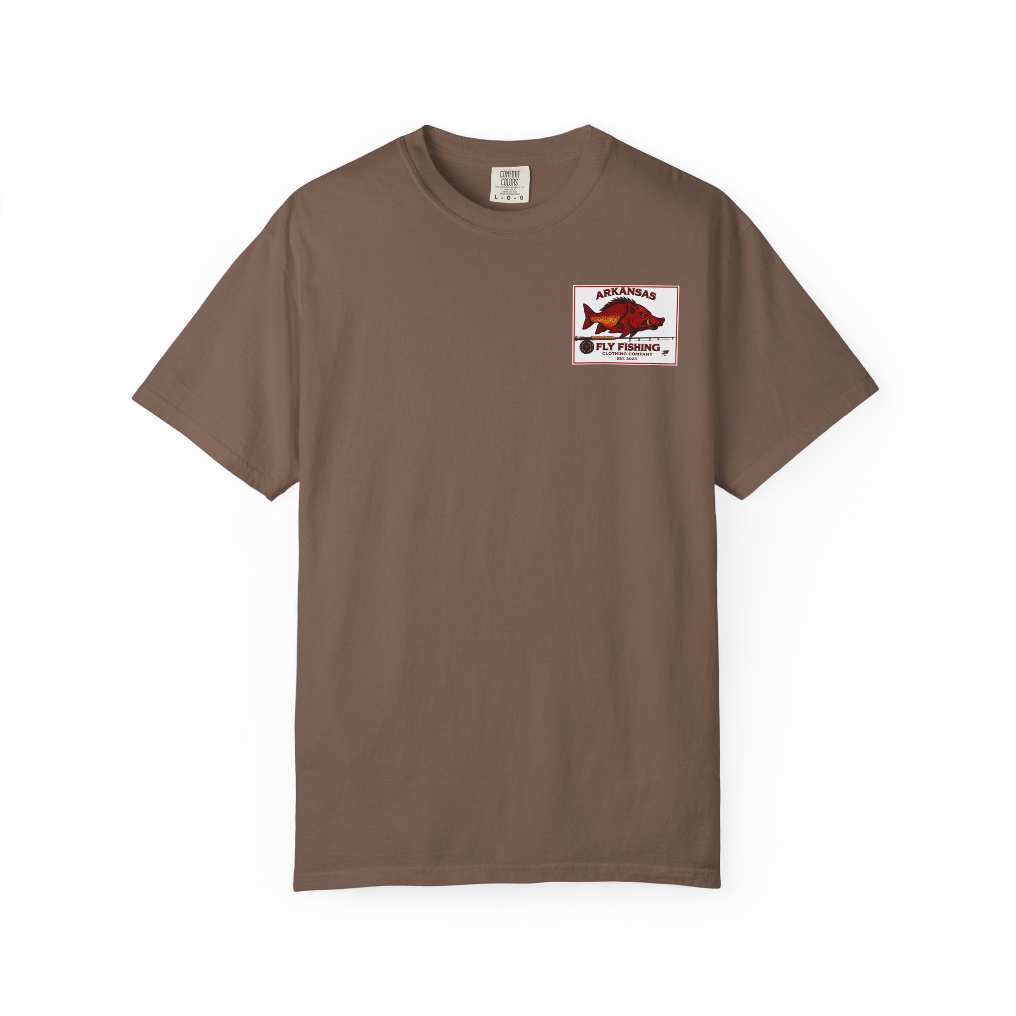 AFFCC Vintage Hog/Trout Hybrid Patch T-Shirt | Small Chest Pocket Graphic/ Large Vintage Back Graphic