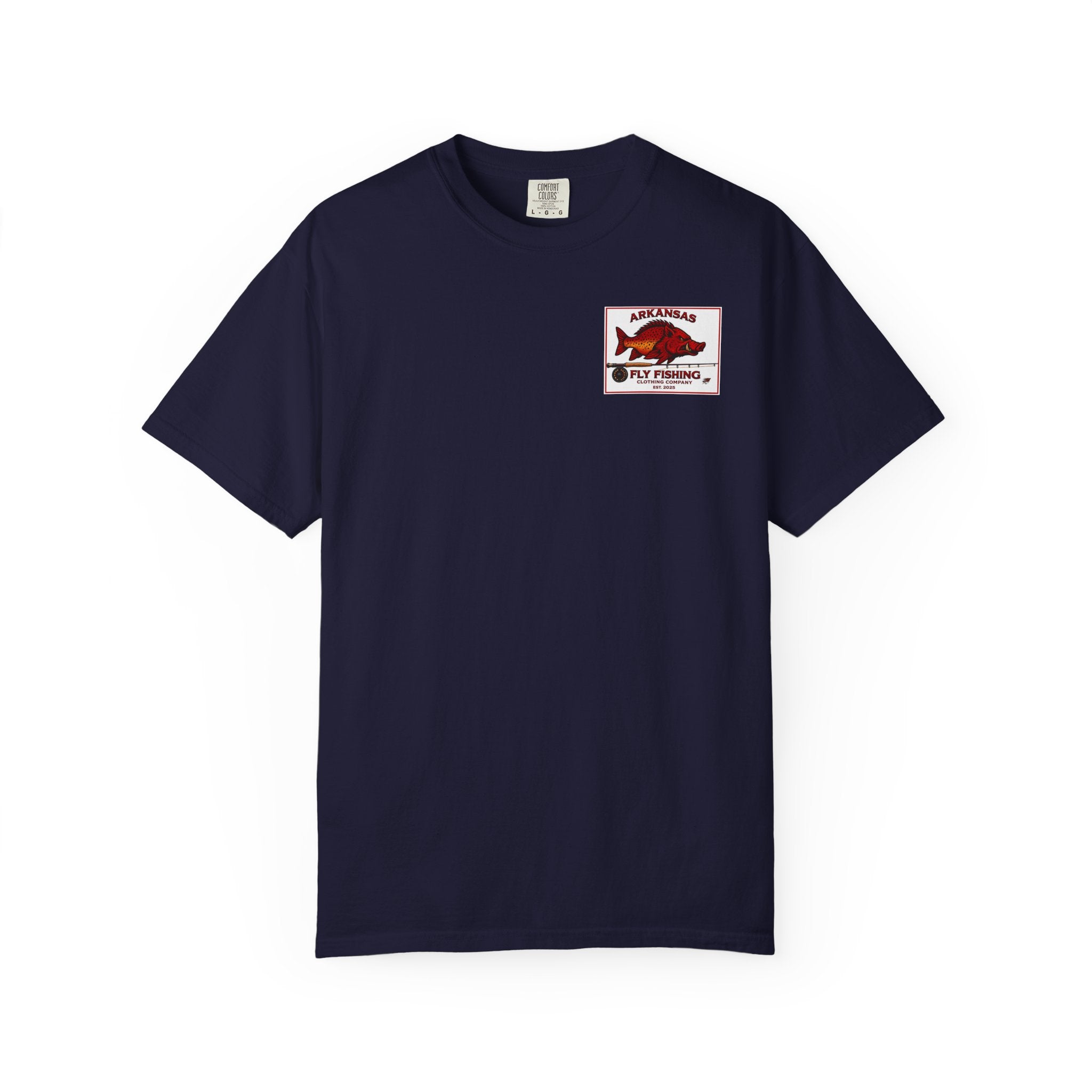 AFFCC Little Red River Arkansas Trout Map T-Shirt — 'Hogs Live Here' Fishing Guide Tee