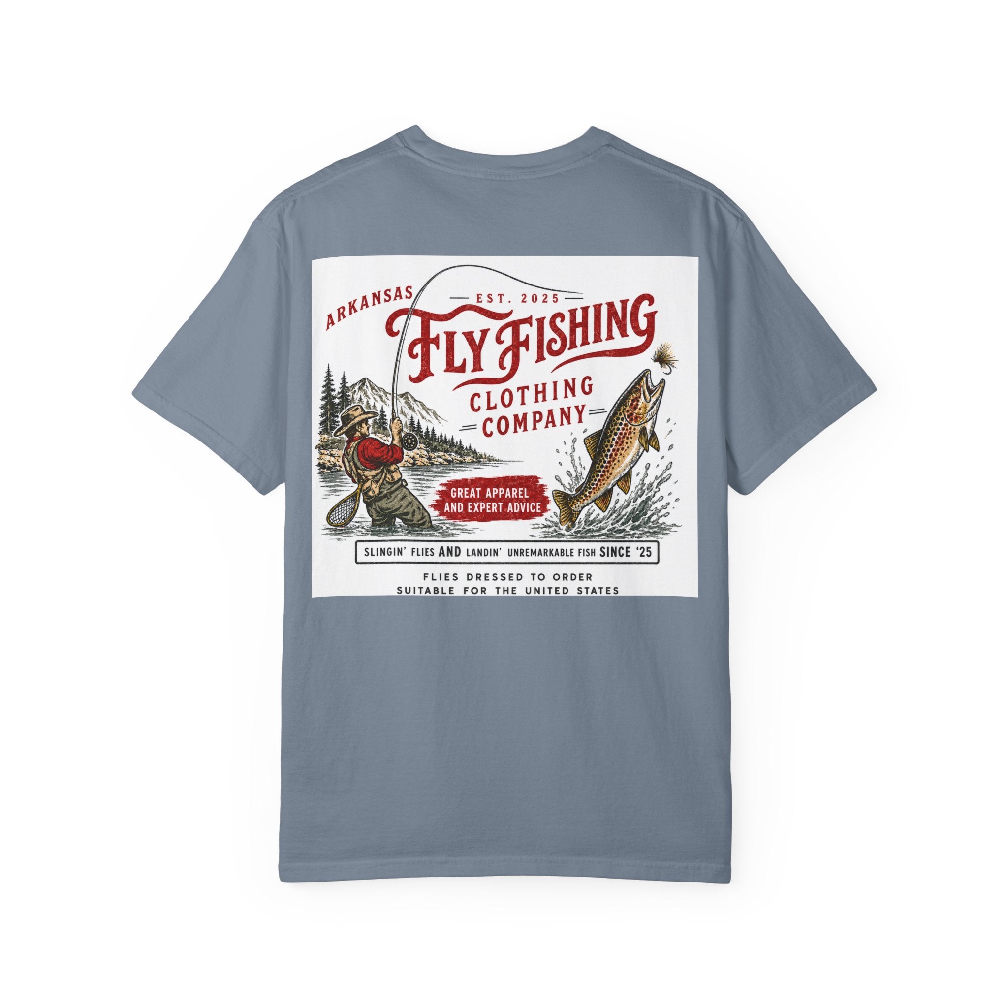 AFFCC Vintage Hog/Trout Hybrid Patch T-Shirt | Small Chest Pocket Graphic/ Large Vintage Back Graphic