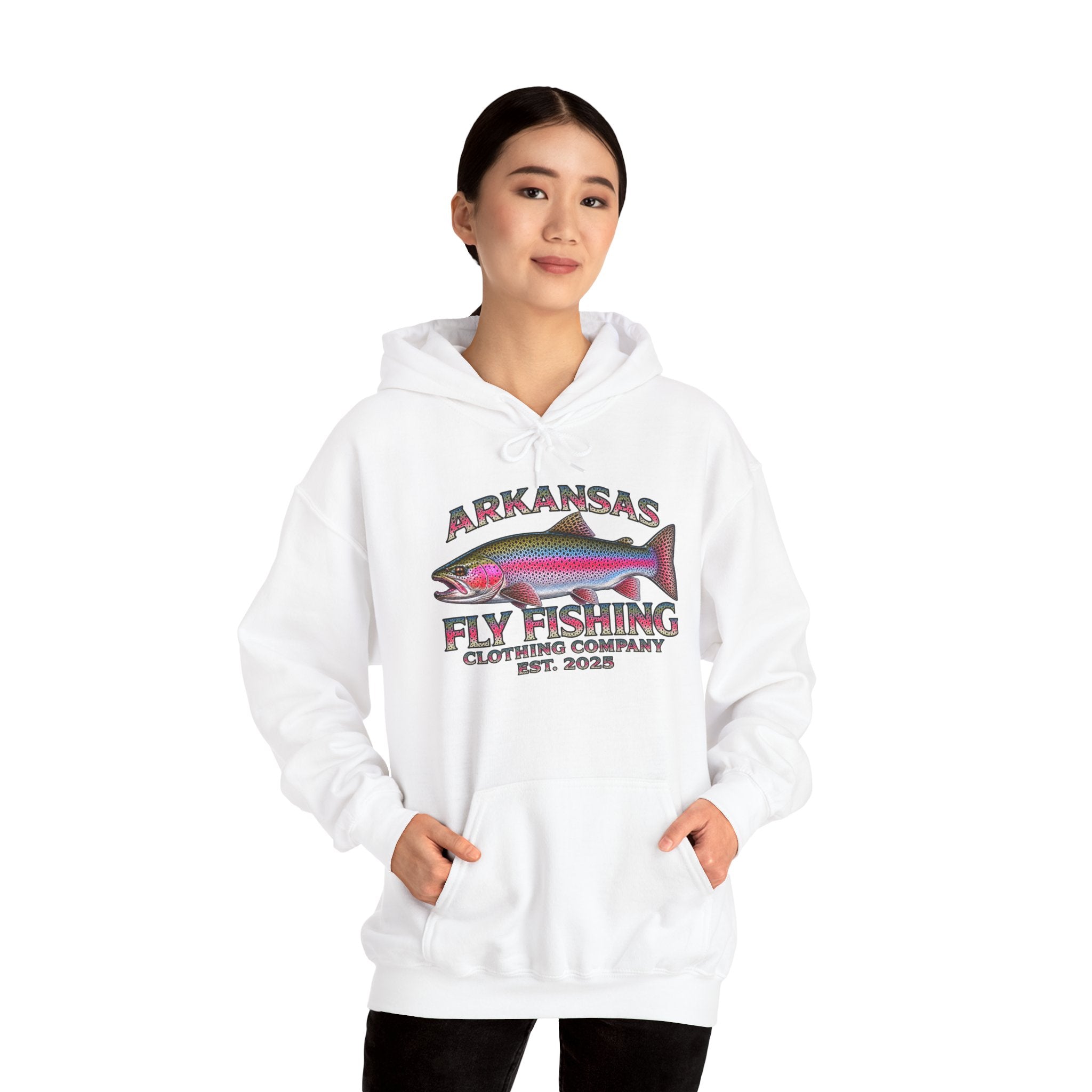 Arkansas Fly Fishing Clothing Company Hoodie – Rainbow Trout Graphic Pullover