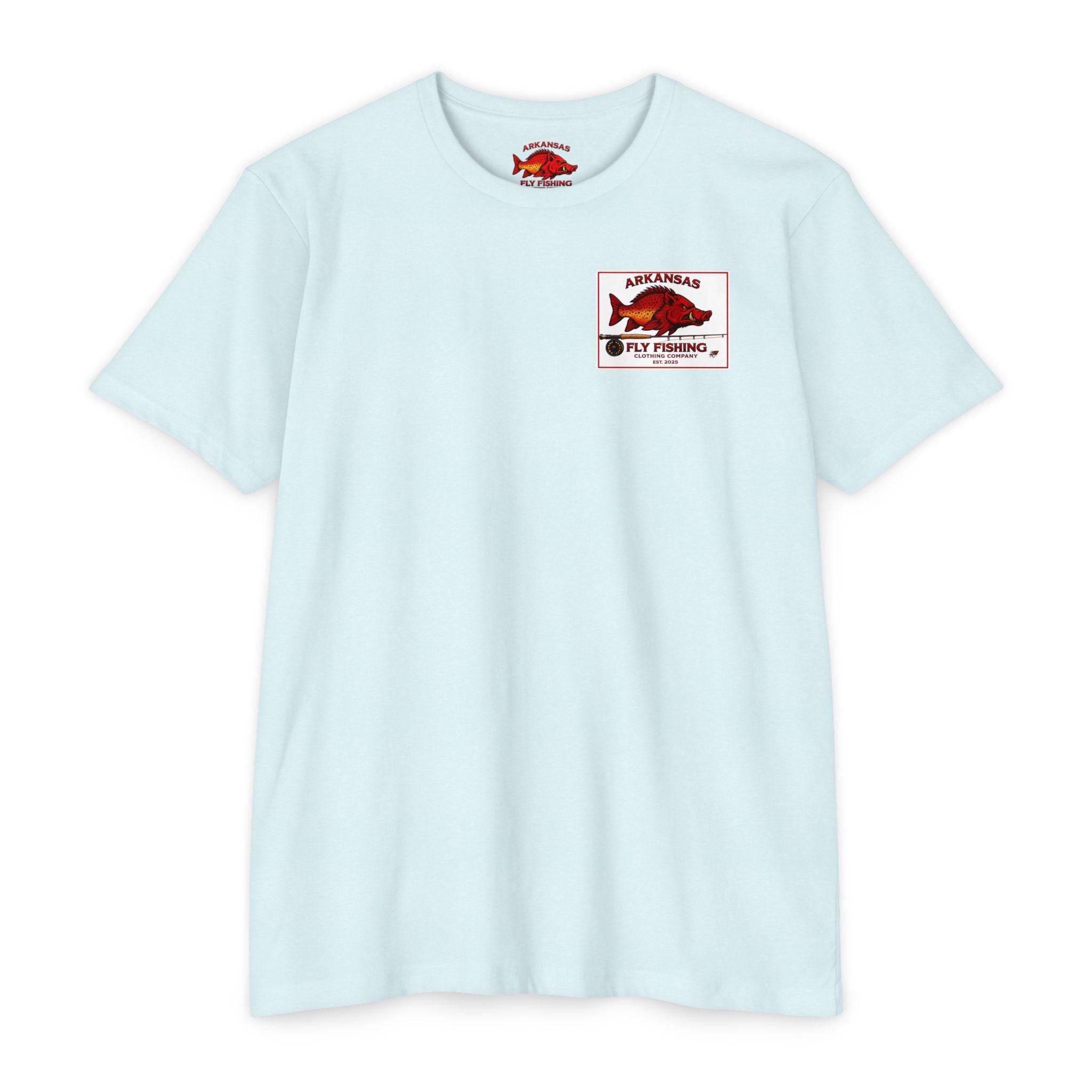 AFFCC Beer Menu Graphic T-Shirt — AFCCC 'Flies & Fish on Tap' Pocket & Back Print