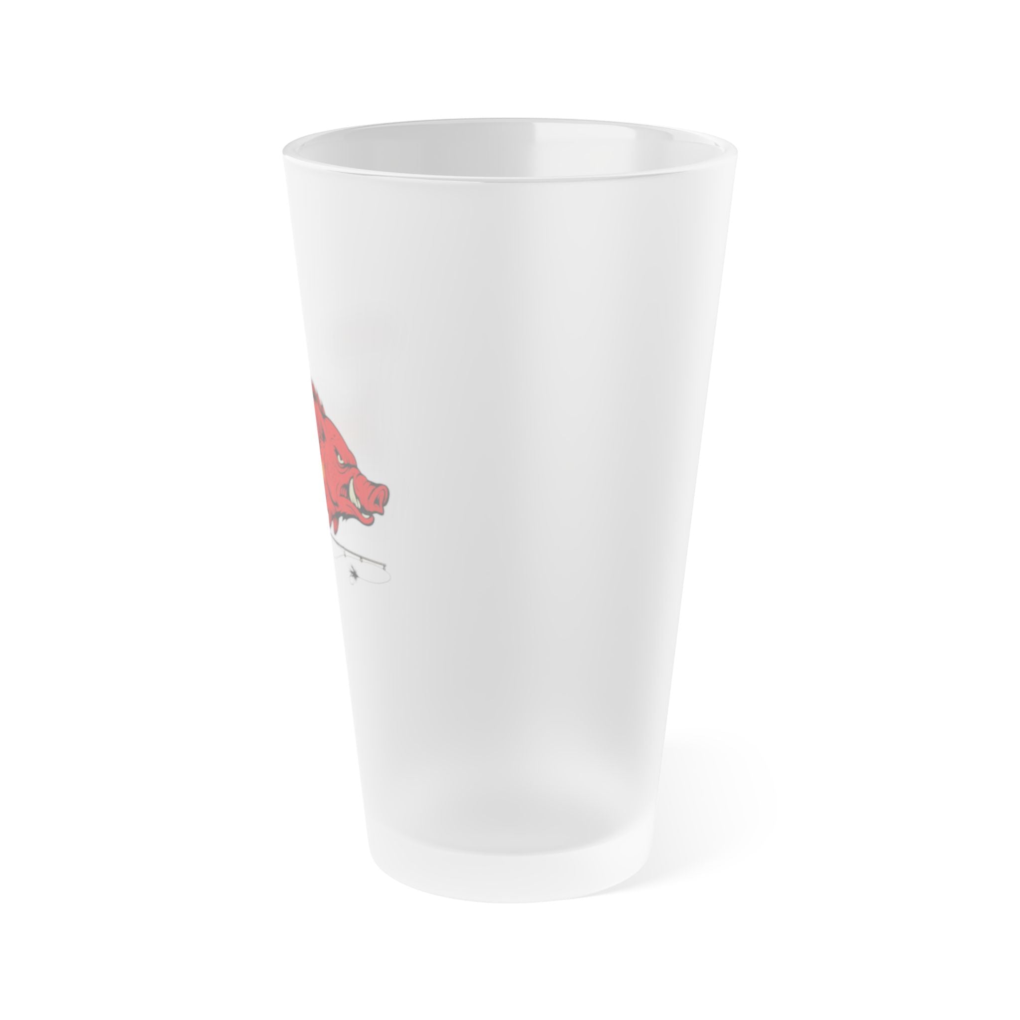 Frosted 16oz Pint Glass — HogTrout Fly Rod Graphic (AFCC)