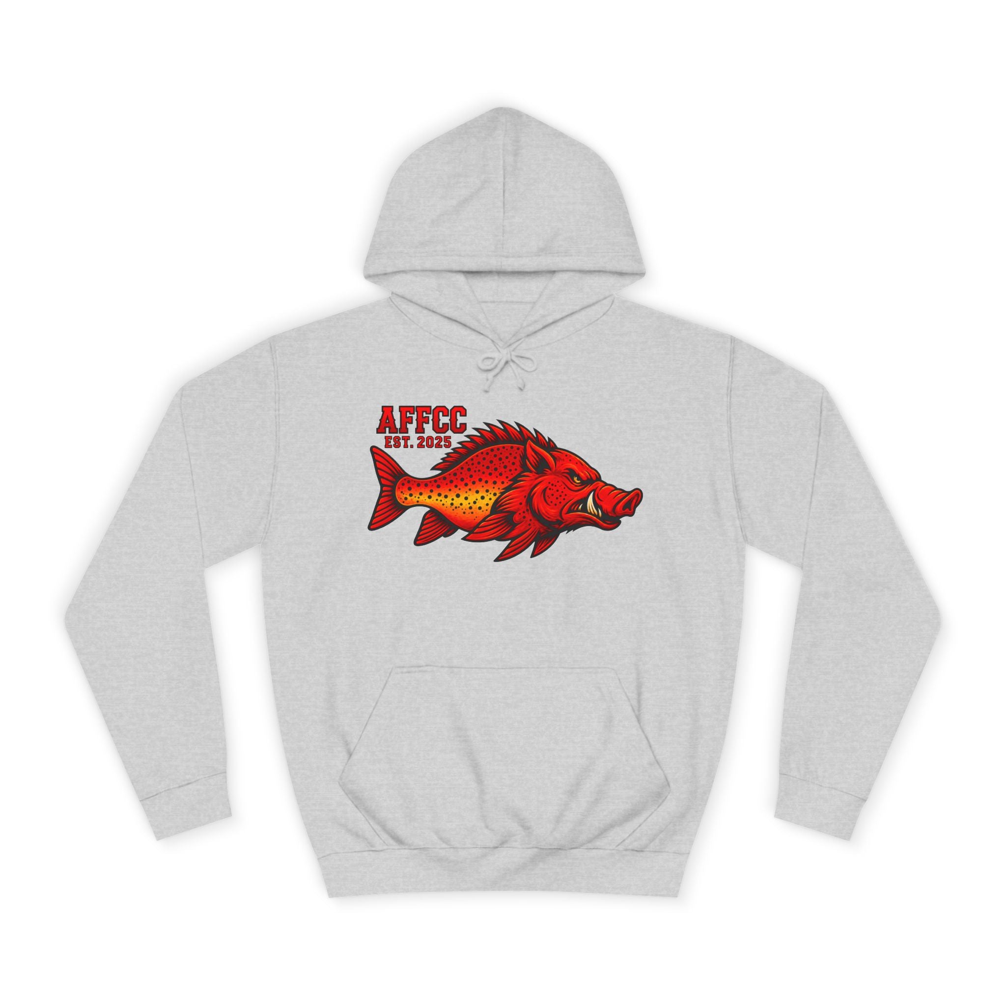 AFFCC Logo Hoodie — Red Hog/Trout "AFFCC Est. 2025"