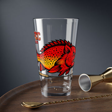 AFFCC Est. 2025 HogTrout Logo Mixing Glass — 16oz Bar Pint for Anglers & Cocktail Lovers