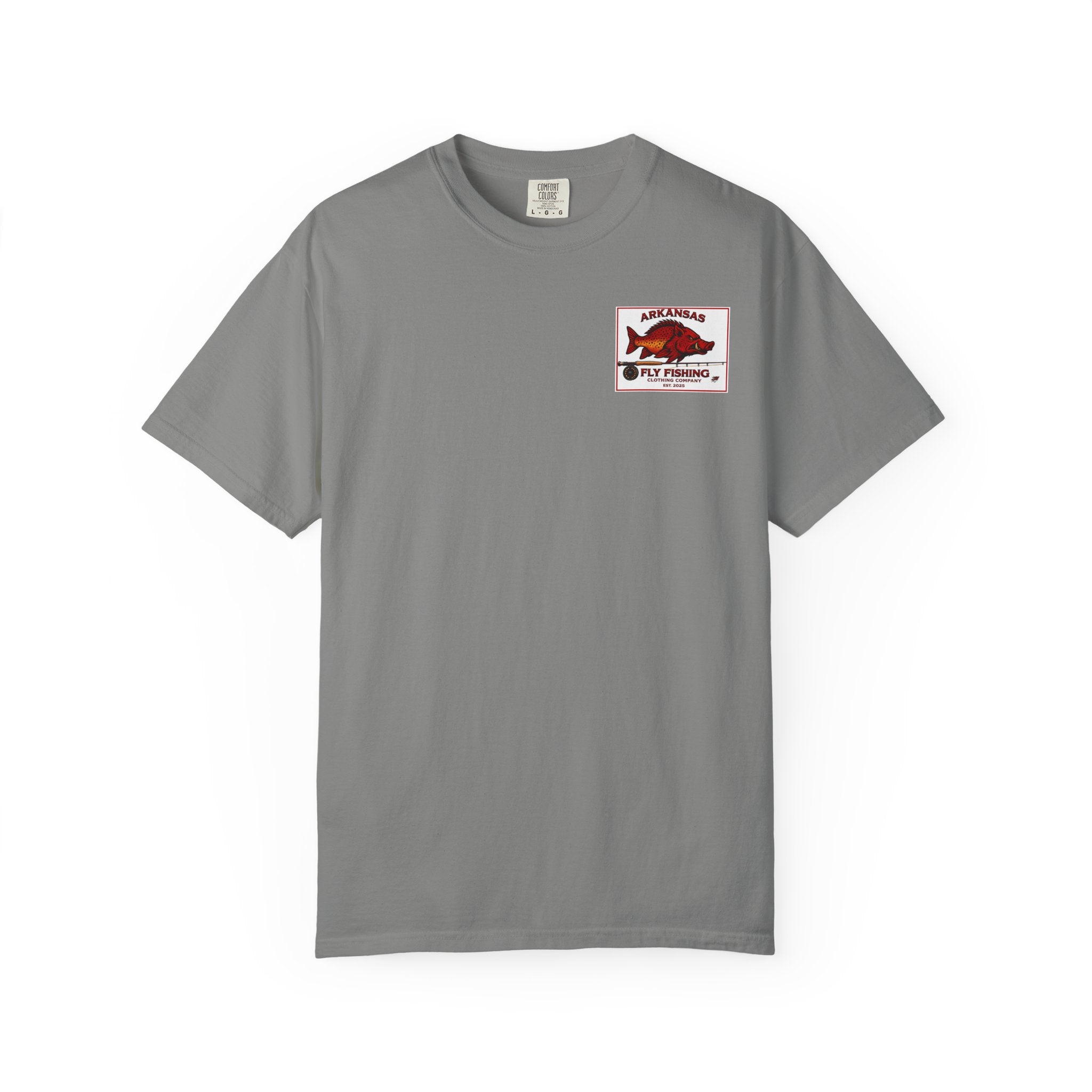 AFFCC Vintage Hog/Trout Hybrid Patch T-Shirt | Small Chest Pocket Graphic/ Large Vintage Back Graphic