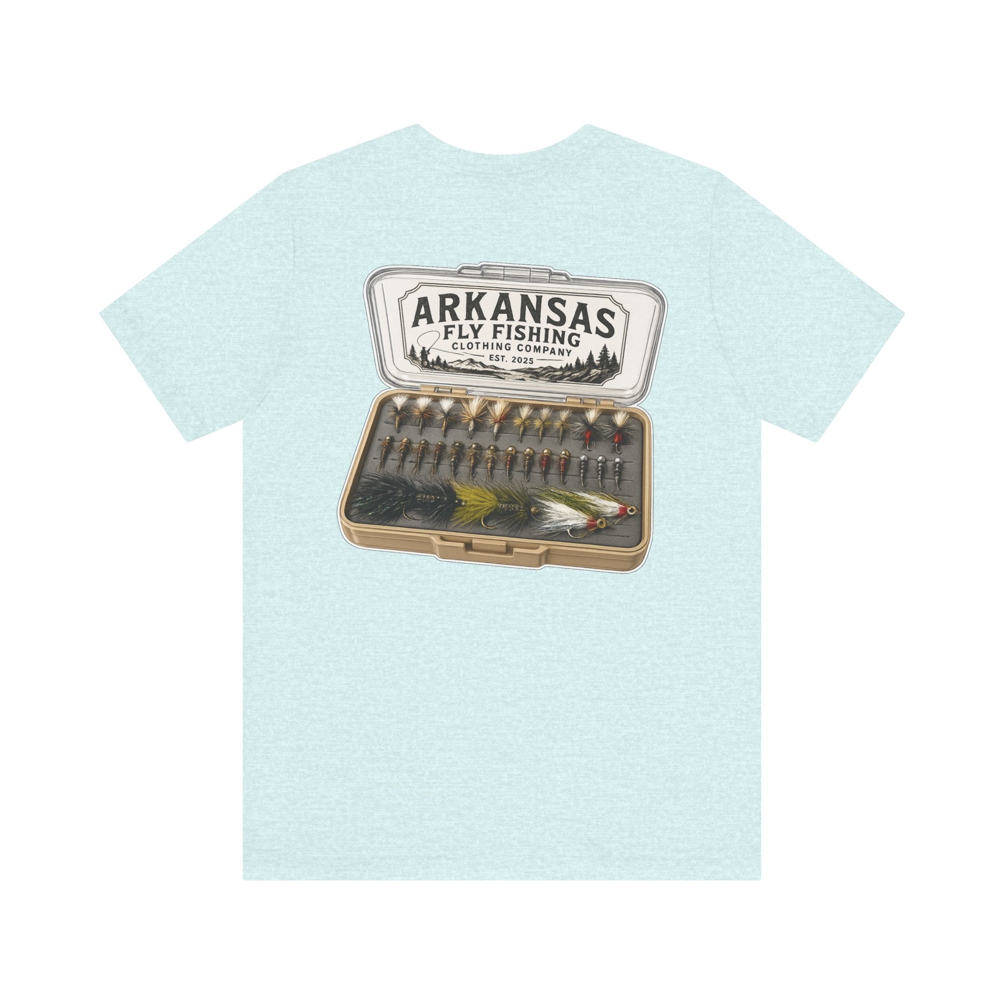 Athletic Fit Runs Small ARKANSAS FLY FISHING CLOTHING COMPANY - FLY BOX Unisex Jersey Short Sleeve Tee