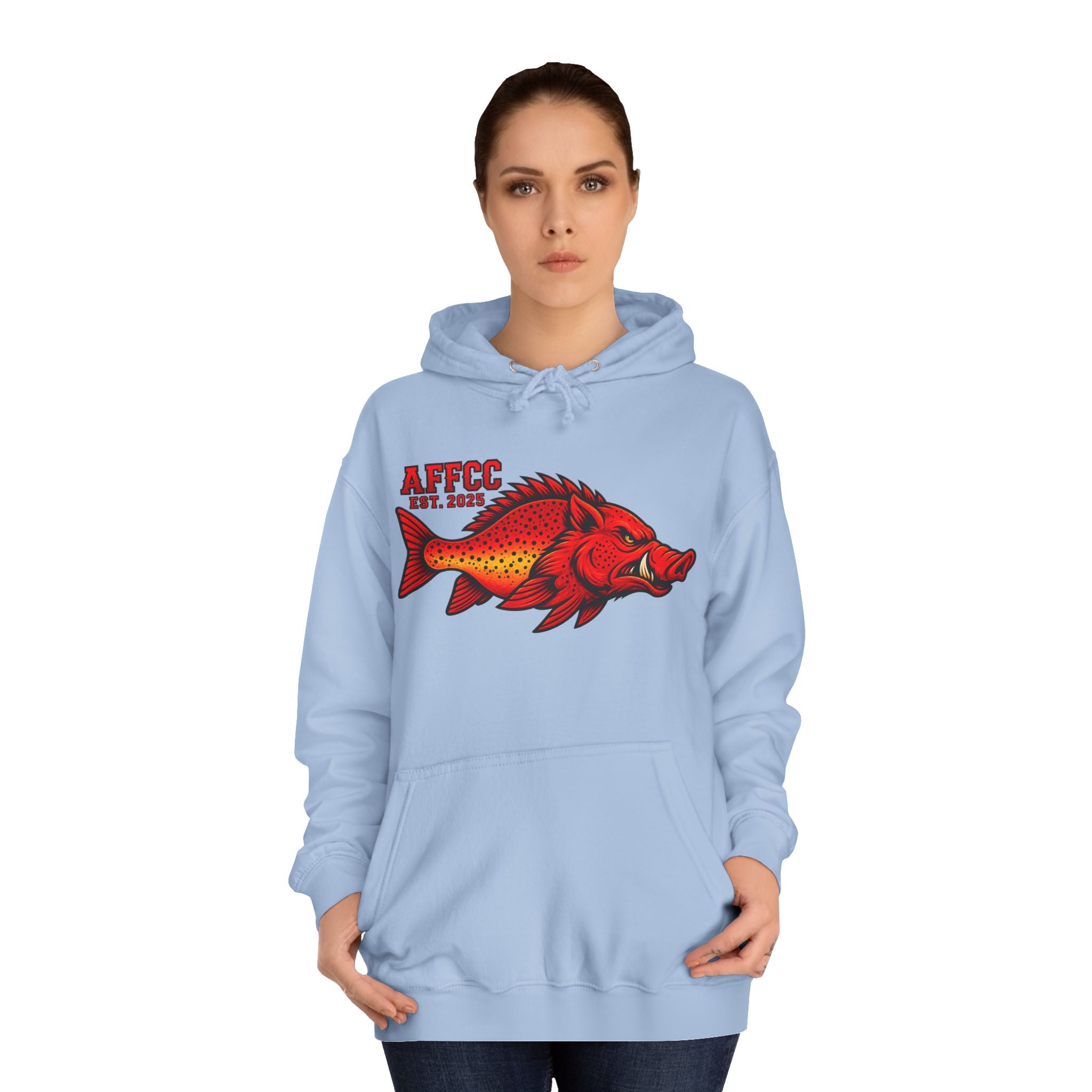 AFFCC Logo Hoodie — Red Hog/Trout "AFFCC Est. 2025"