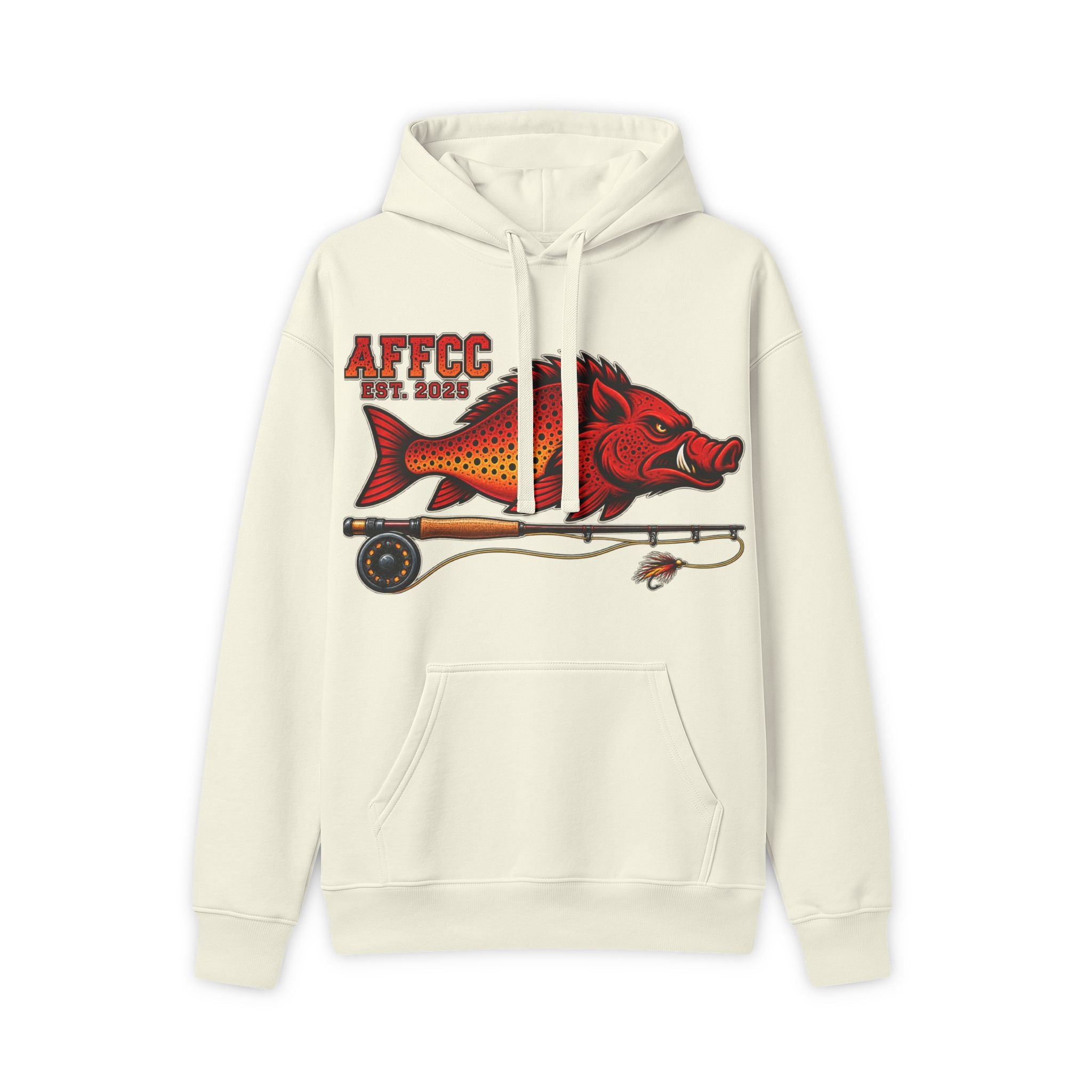 AFFCC Hog/Trout With Fly Rod Hoodie - AFCC Est. 2006 Fishing Graphic Pullover