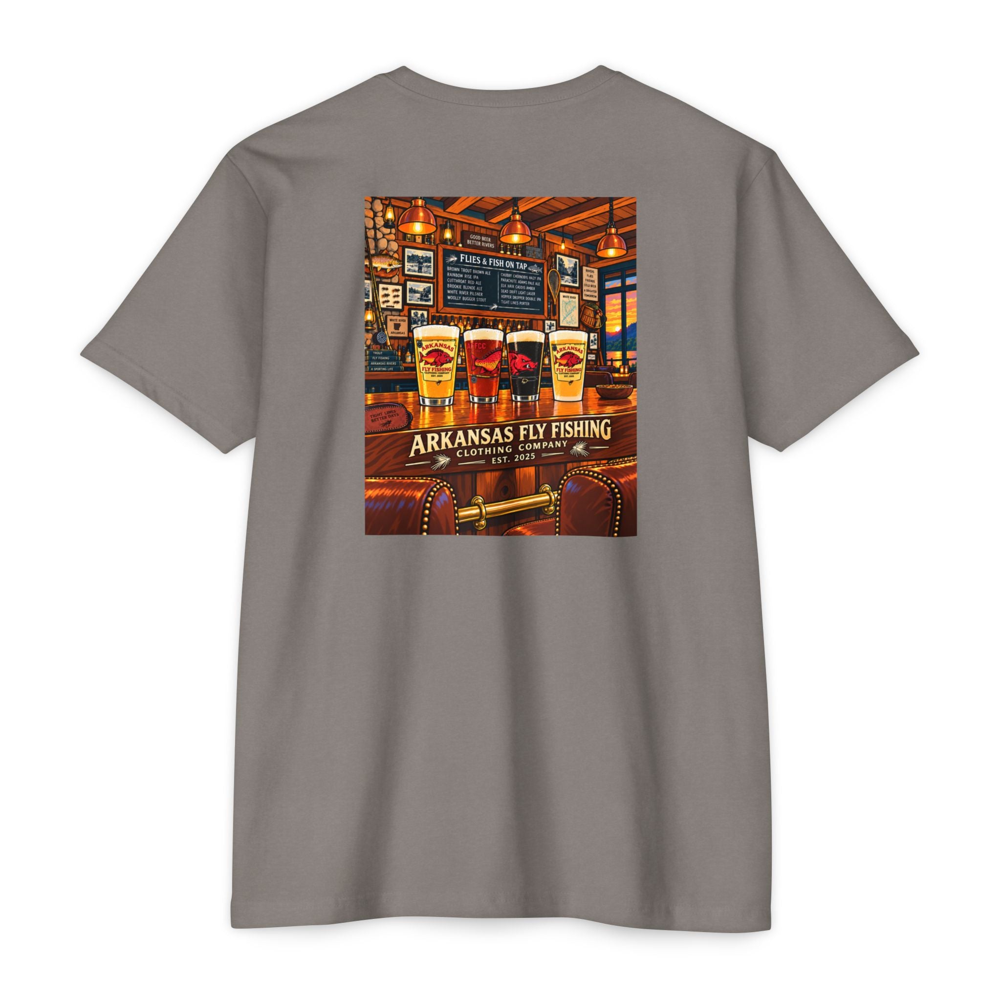 AFFCC Beer Pub Graphic T-Shirt — Arkansas Fly Fishing Clothing Company Logo