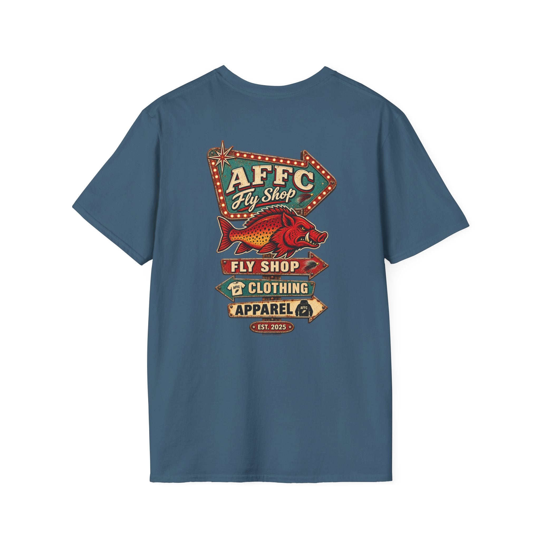 AFFCC Arkansas Fly Fishing Clothing Company Logo T-Shirt | Retro Sign Angler Shirt