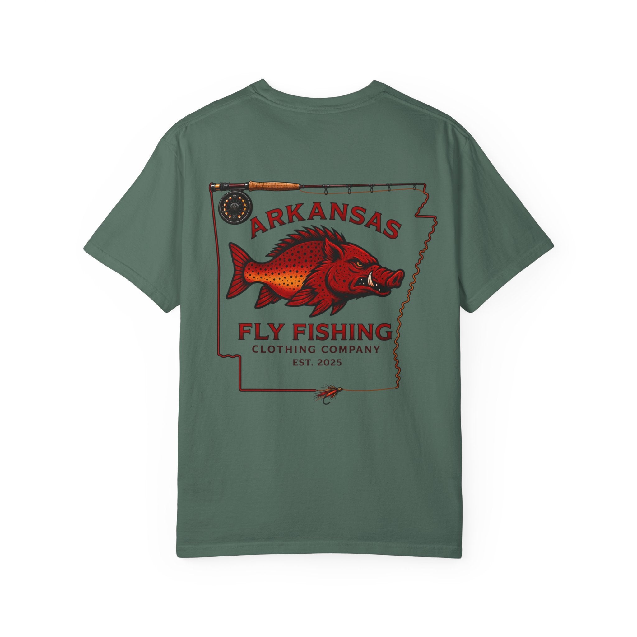 Arkansas Fly Fishing Clothing Company T-Shirt — Hog/Trout State Fishing Tee