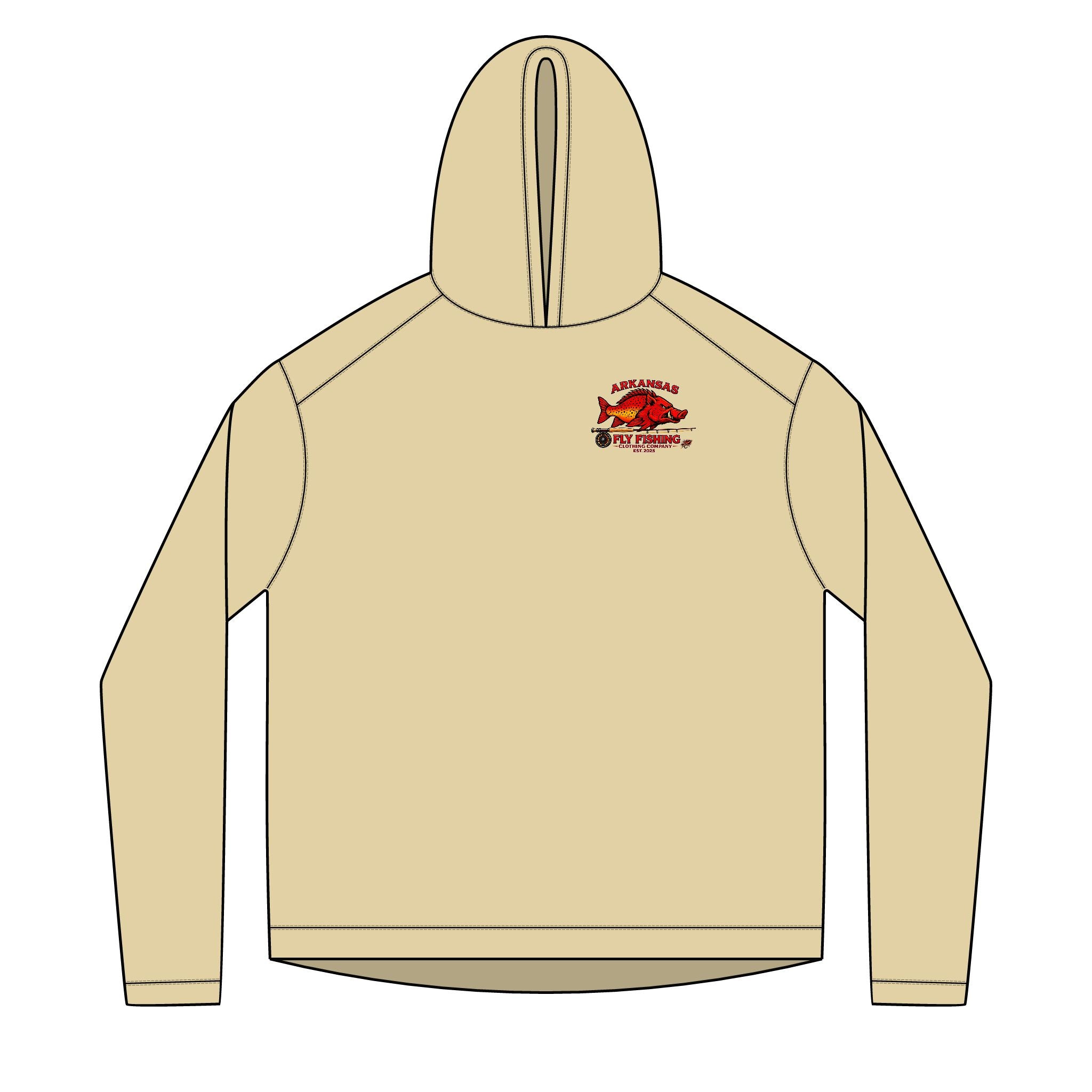 AFFCC Trout Mustache Hoodie DTG Print— AFCC Trout Mustache Sun Hoodie
