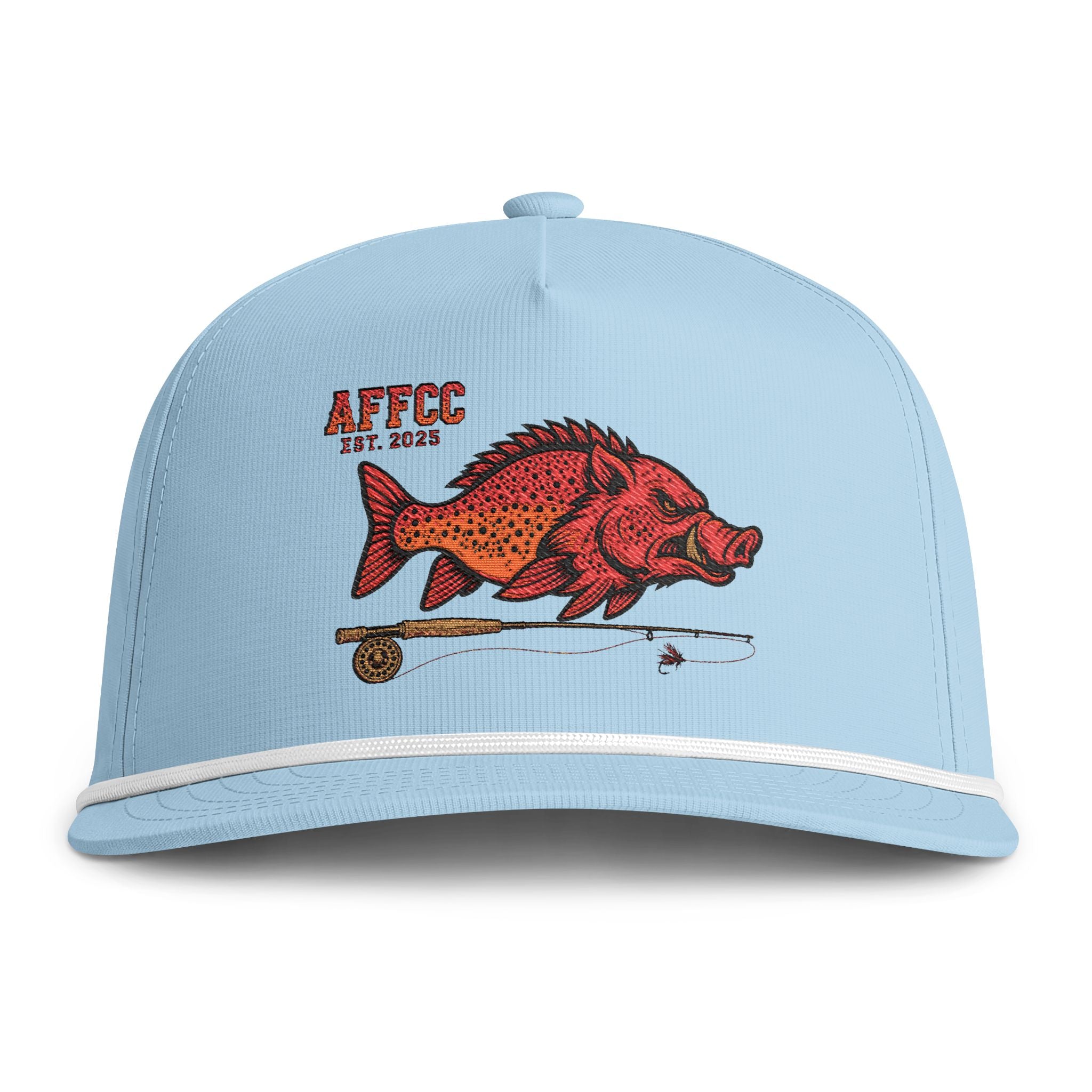 Color Comforts Rope Hat AFFCC EST. 2025 Logo Embroidered Semi Structured Adjustable Hat– AFFCC Sunwashed Trucker Hat